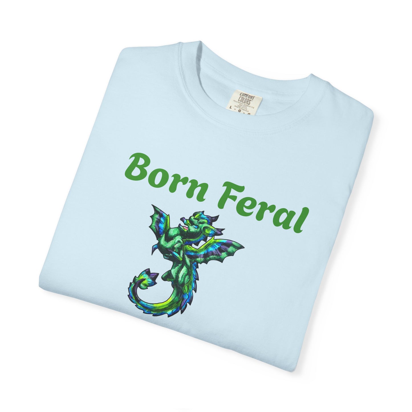 Arlith- Emerald Dragon – Aggressive Green Fantasy Dragon – Born Feral T-shirt – Mythical Creature– Dragon Lover Gift