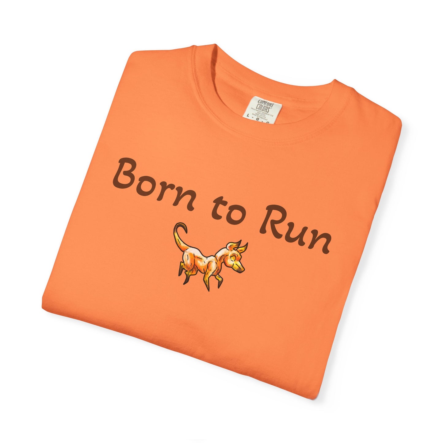 Caenin Shirt – Born to Run – Chibi Orange Dog – Warm Fantasy Dog – Dog Lover Gift- T-Shirt