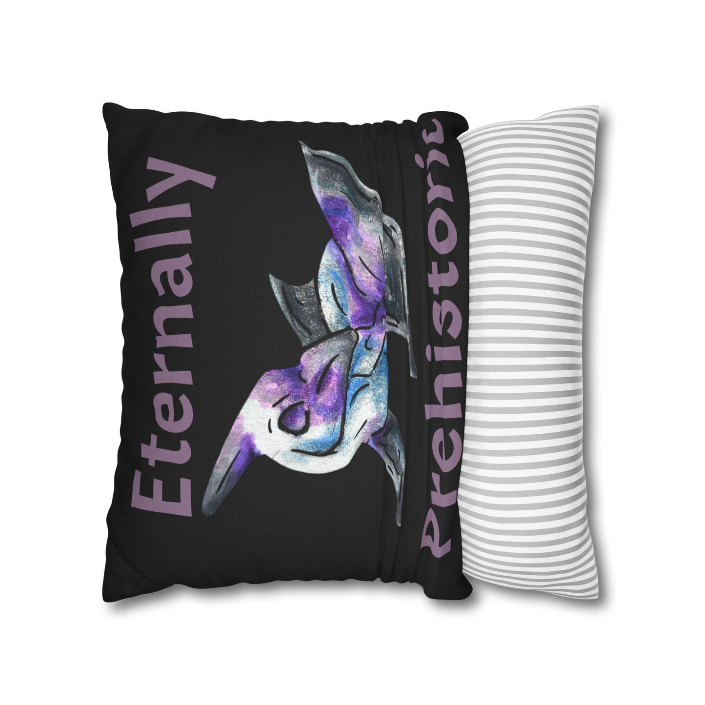 Siln – Fantasy Pterodactyl Art - Double-sided Flying Dinosaur Illustration Spun Polyester Square Pillowcase