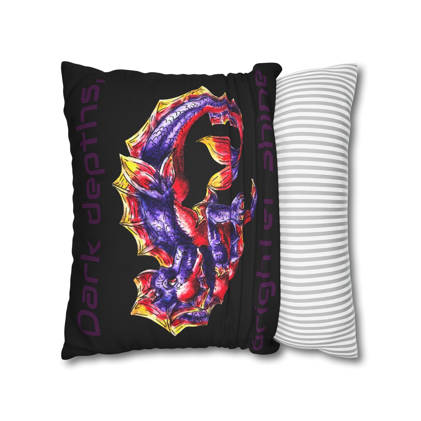 Sunset Hippocampus- Vibrant Ocean Fantasy Art- Marine Fantasy Illustration- Fantasy Ocean Art- Double-Sided Pillow Case