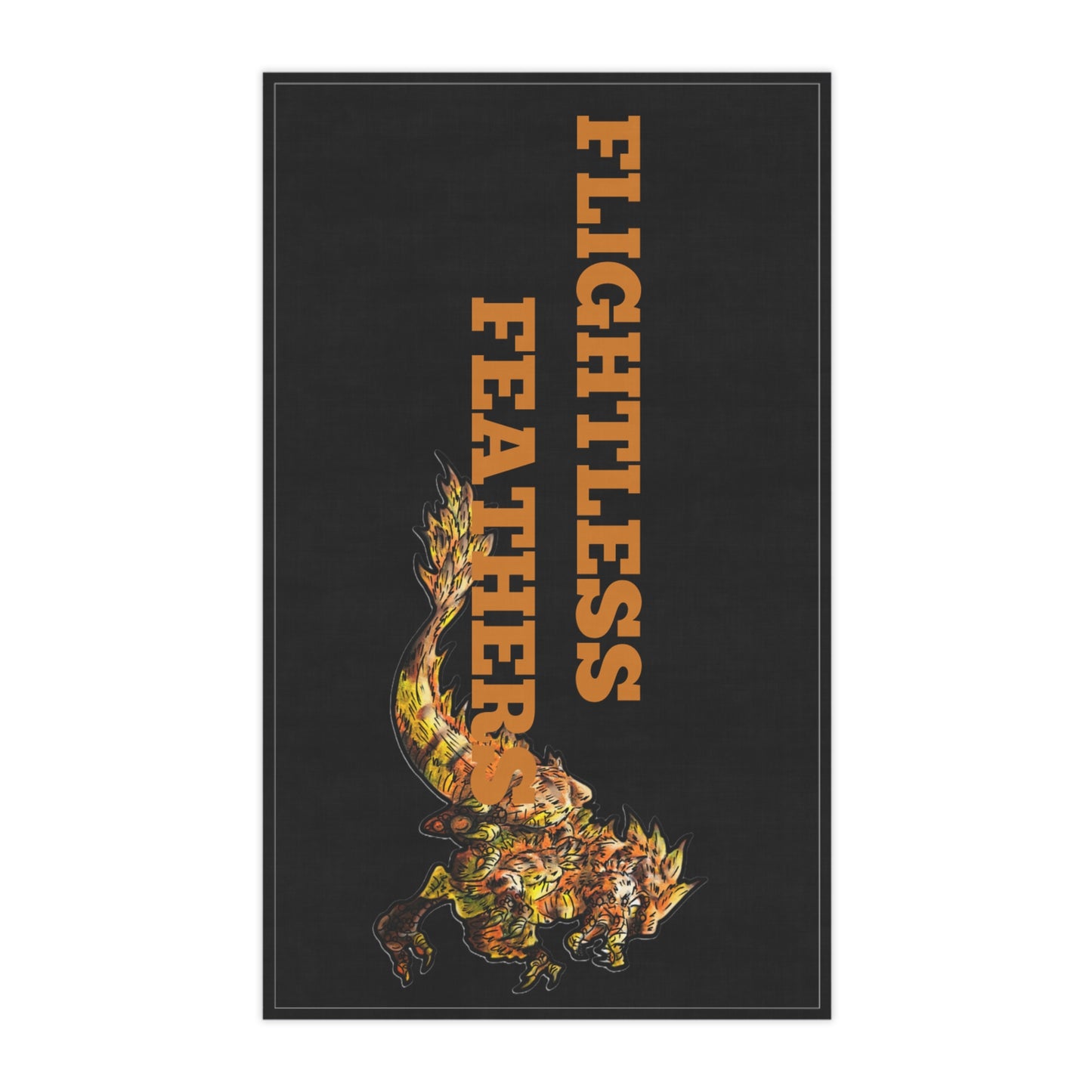 Caena the Raptor Flightless Feathers Tea Towel