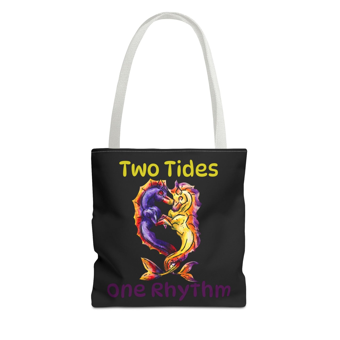 Chibi Dual Hippocampus – Dual Ocean Fantasy Art – Hippocampus Pair- Double-sided Tote Bag