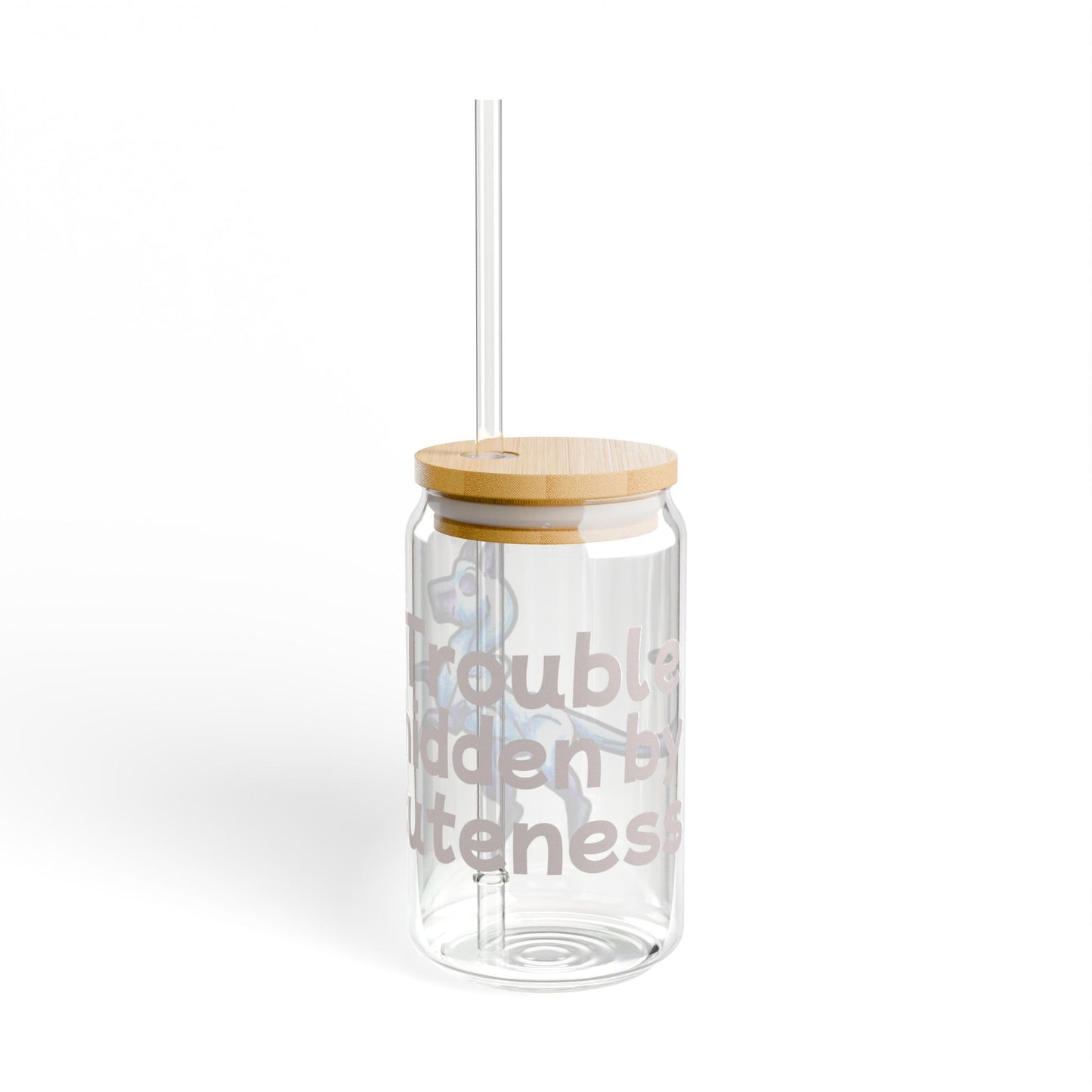 Chibi Slictine the Cat- Trouble- Fantasy Cat- Cute Creature Art- Nature Animal- Glass Tumbler 16oz