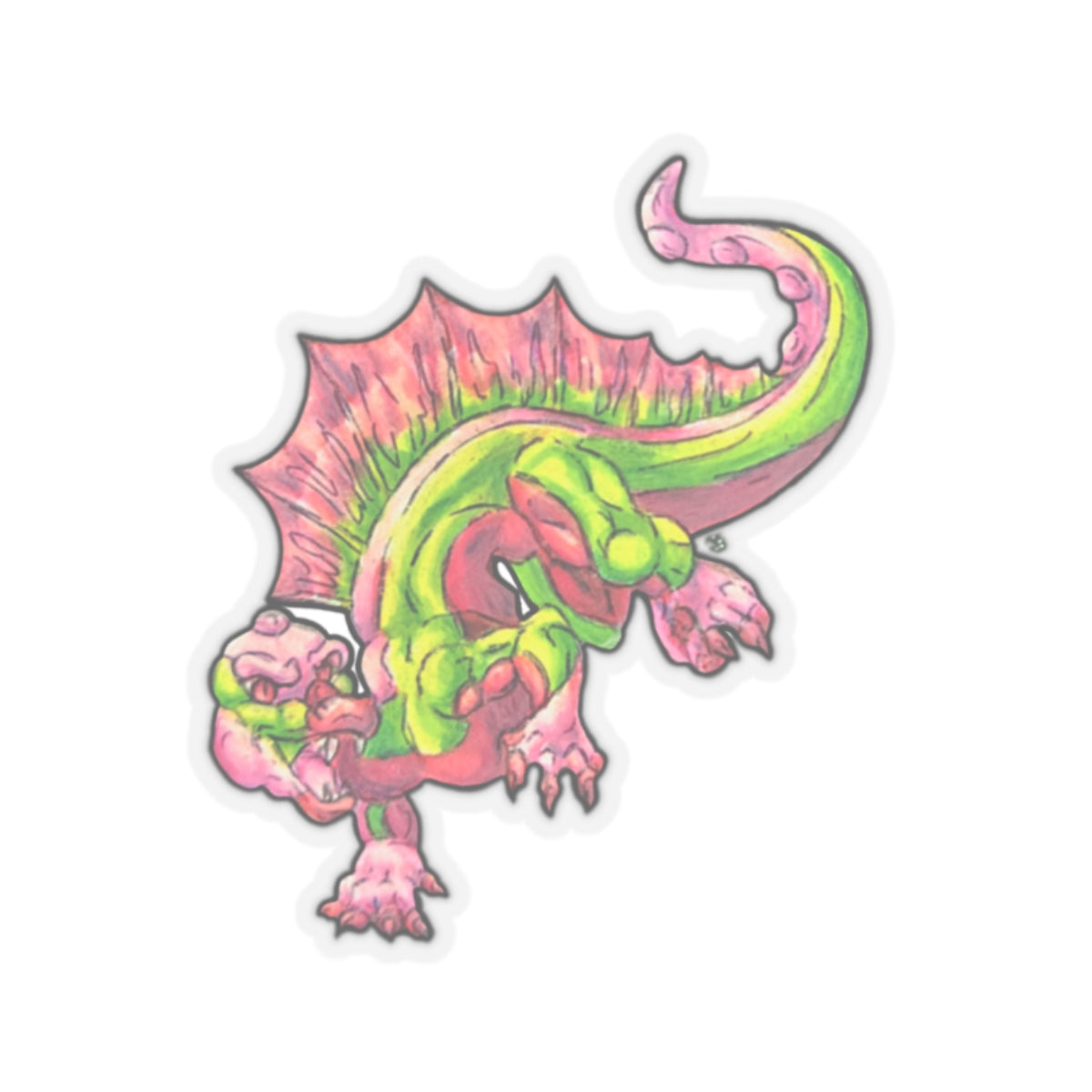 Cutesy Dimetrodon Jump Kiss-Cut Stickers