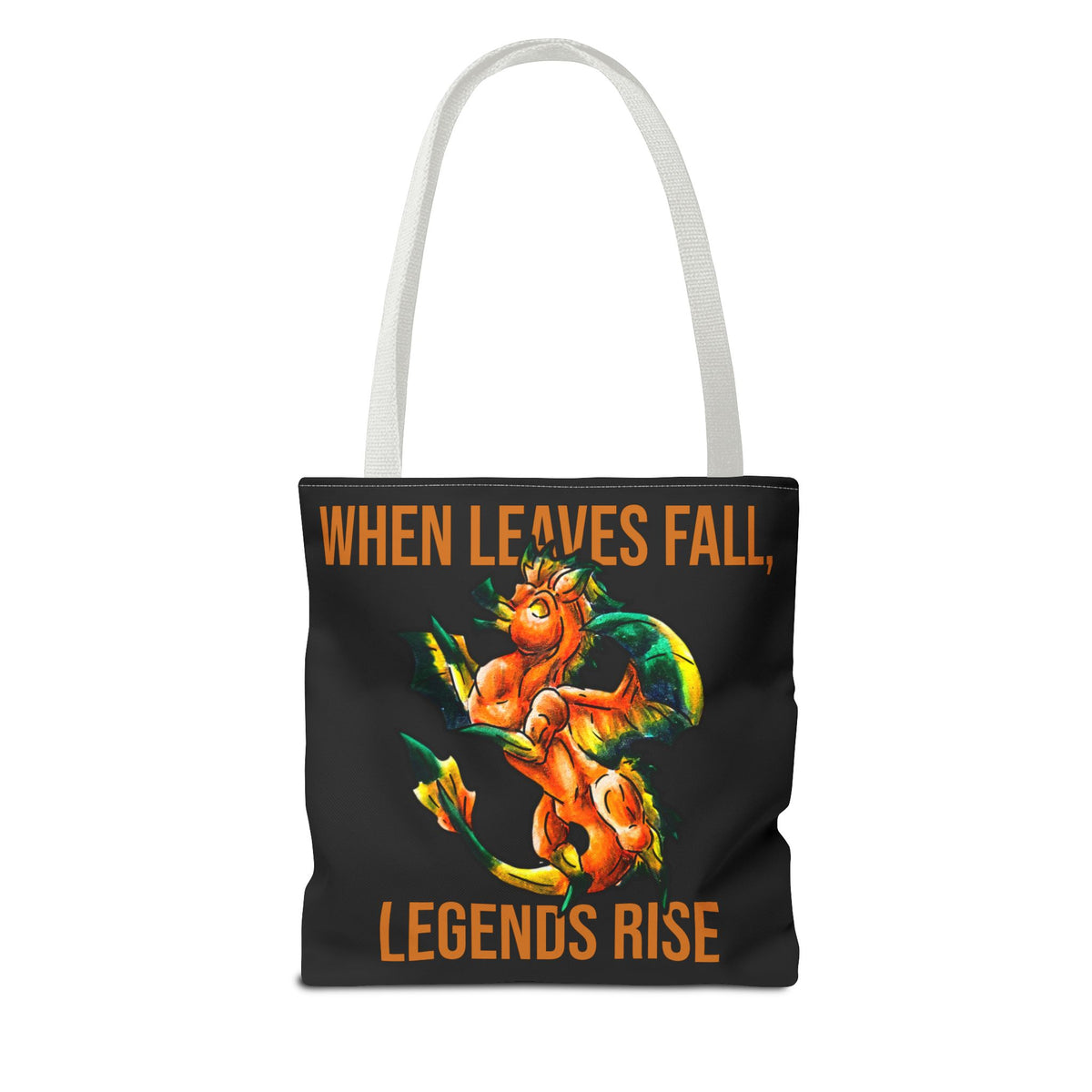 Chibi Fall Dragon- Autumn Fantasy- Two-Toned Tote Bag
