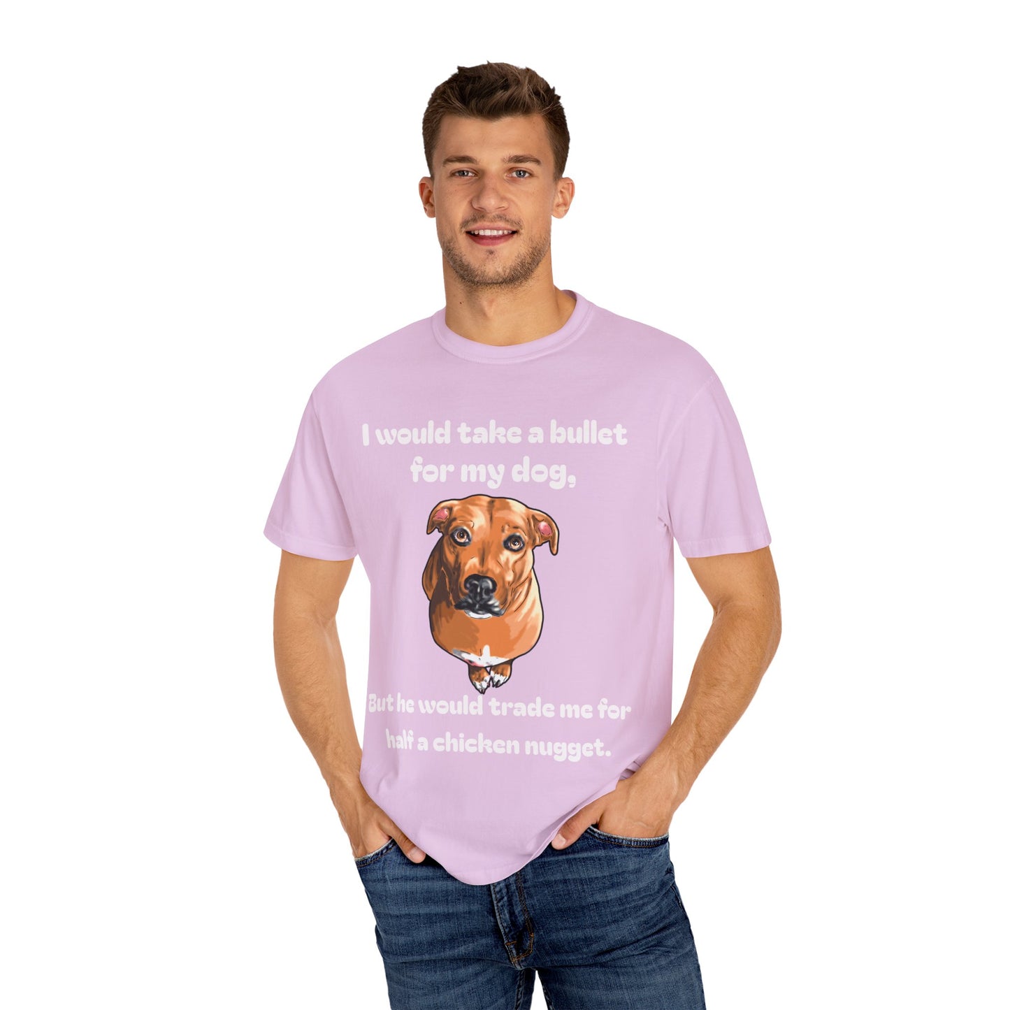 Funny Dog Shirt – Bullet For My Dog But He Would Trade Me For Chicken Nugget – Dog Mom Gift – Dog Dad Shirt – Cute Dog Lover Top