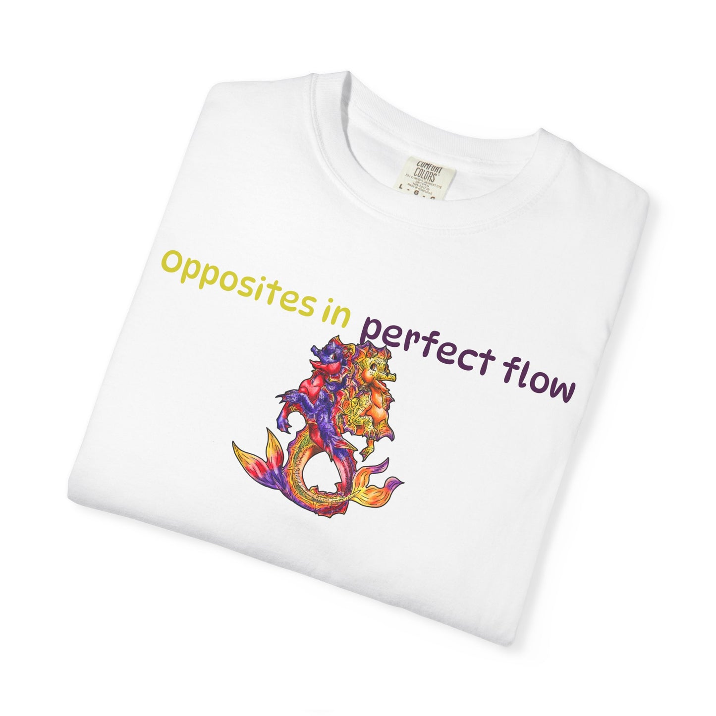 Baby Dual Hippocampus – Opposite Flow- Dual Ocean Fantasy Art – Hippocampus Pair- T Shirt