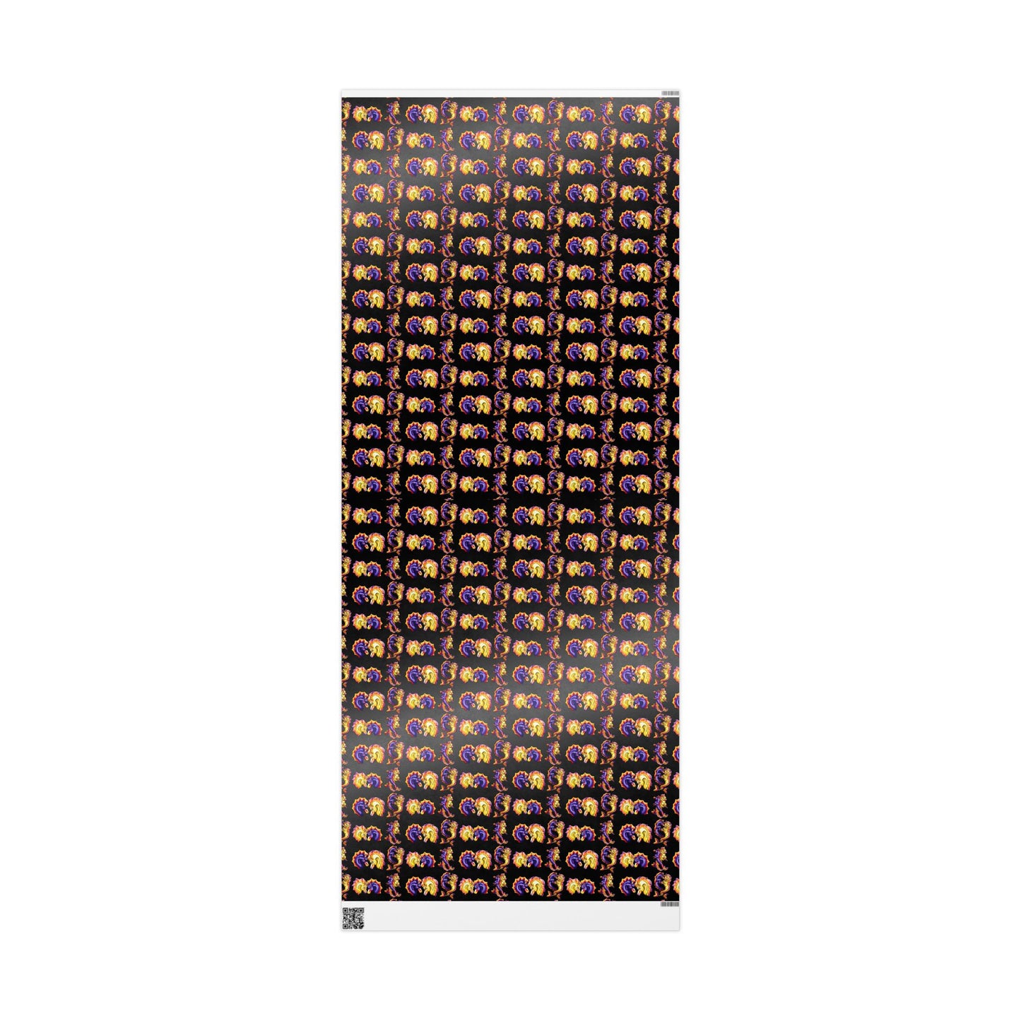 Chibi Dual Hippocampus – Pattern- Dual Ocean Fantasy Art – Hippocampus Pair- Wrapping Paper