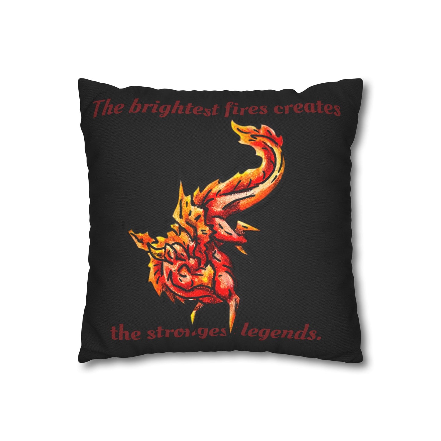 Chibi Fire Dragon- Elemental- Fantasy Dragon- Double-sided Pillowcase