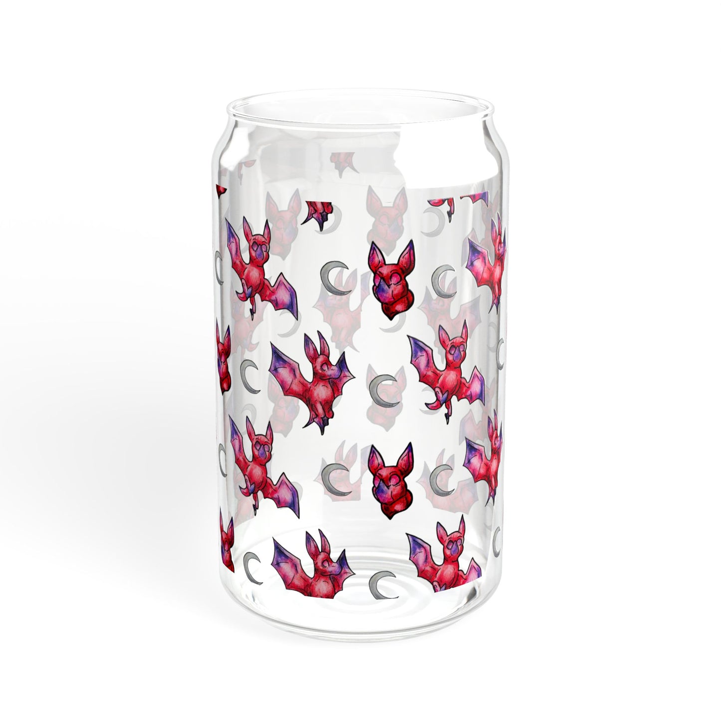 Minis Myra the Bat Pattern Sipper Glass, 16oz