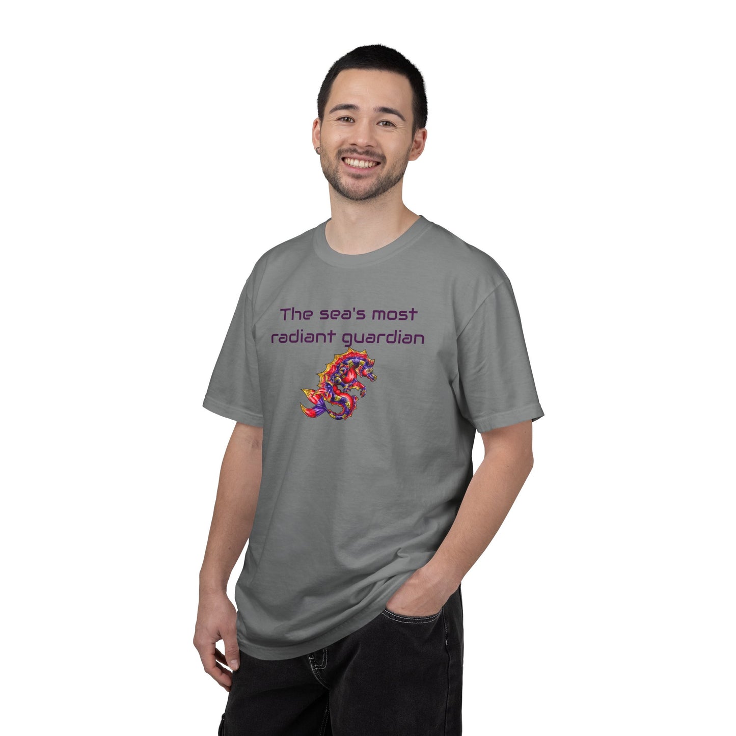 Sunset Hippocampus- The Sea's Guardian- Marine Fantasy Illustration- Fantasy Ocean Art- T-shirt