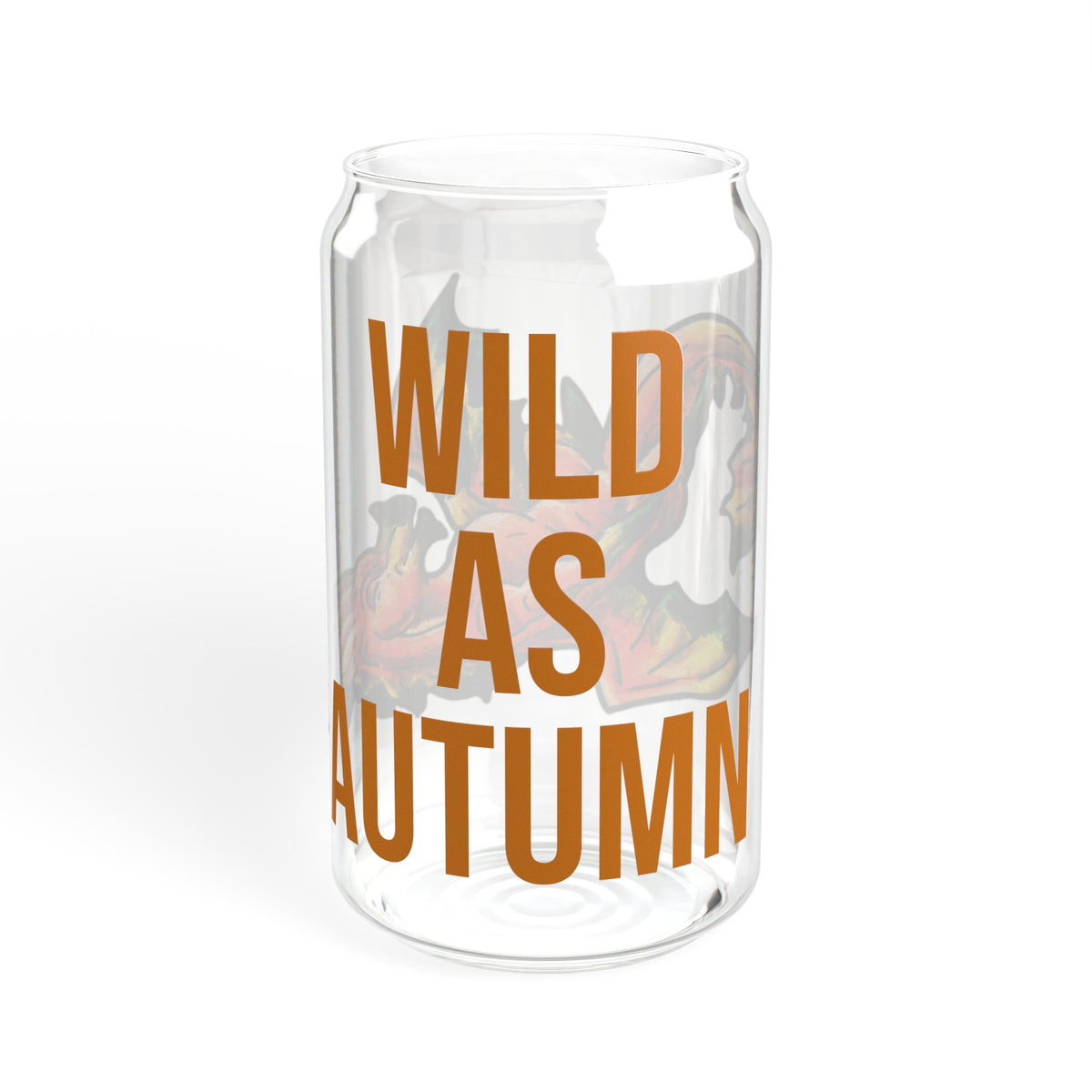 Chibi Fall Dragon- Wild- Autumn Fantasy- Glass Tumbler, 16oz