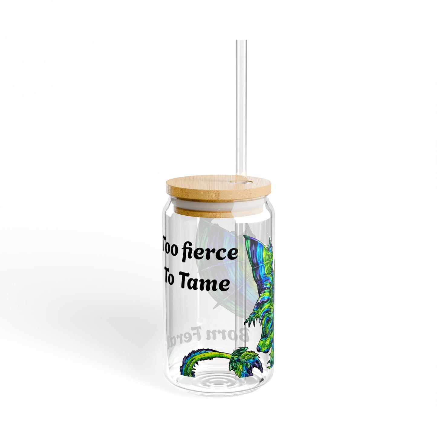 Arlith- Emerald Dragon – Aggressive Green Fantasy Dragon Art – Feral & Fierce tumbler – Mythical Creature – Dragon Lover Gift Sipper Glass, 16oz