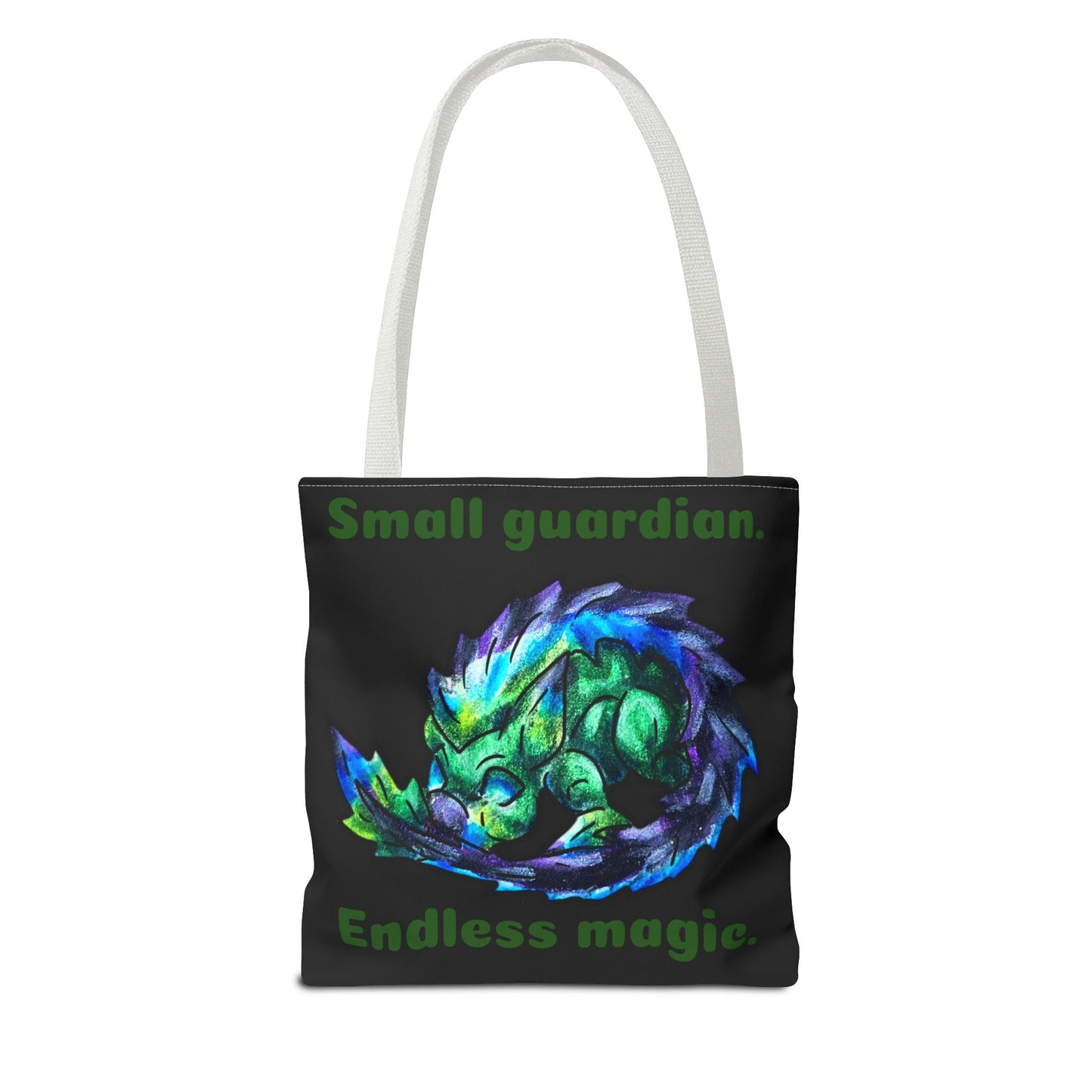 Chibi Arlathia the Hedgehog- Green Creature Drawing - Cute Animal Illustration- Two-Toned Tote Bag