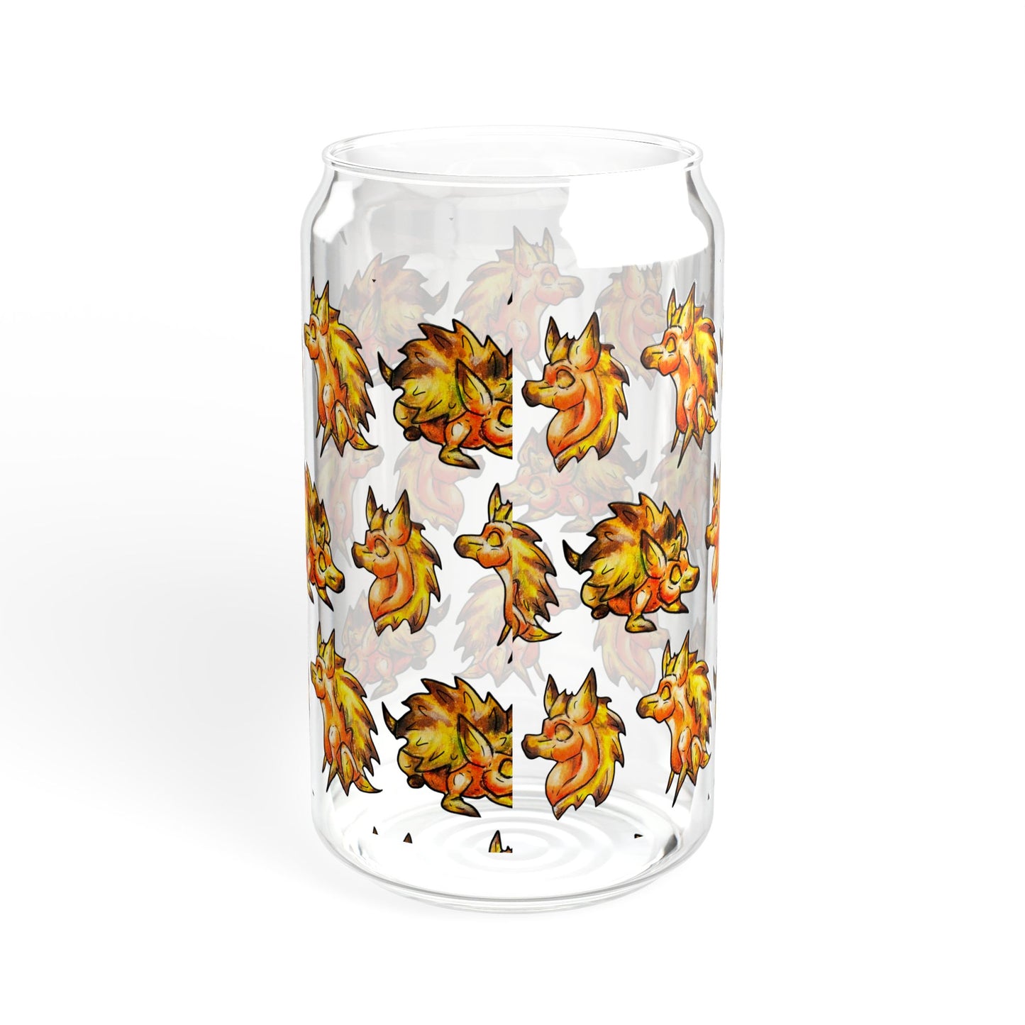 Aster the Hedgehog Pattern- Chibi Hedgehog- Cute Animal - Sipper Glass, 16oz