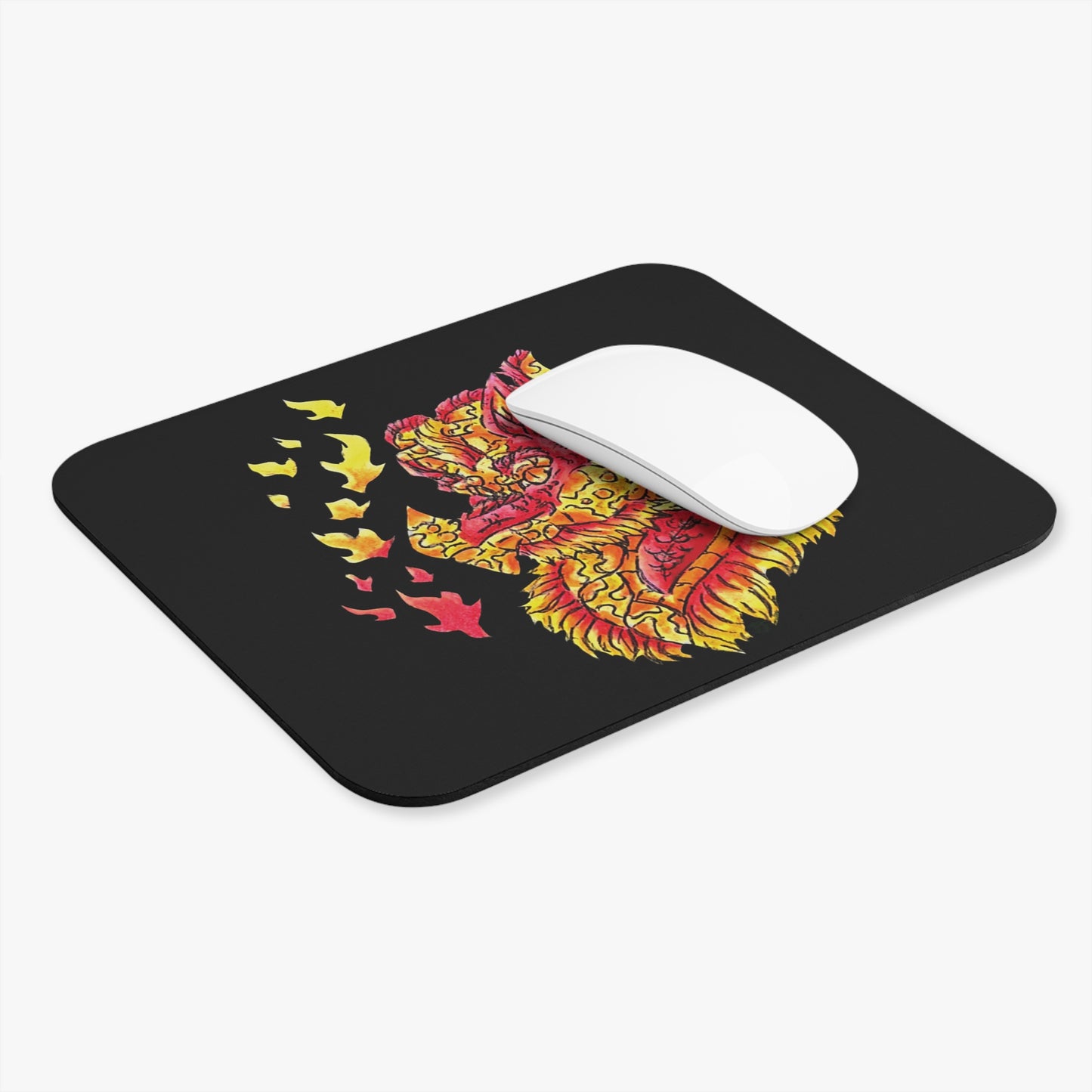 Fire Dragon Head Mouse Pad (Rectangle)