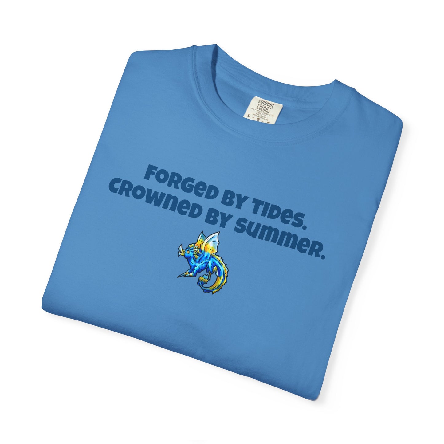 Chibi Summer Dragon- Forged & Crowned- Summer Fantasy- Sunlit Tide Dragon- T-Shirt