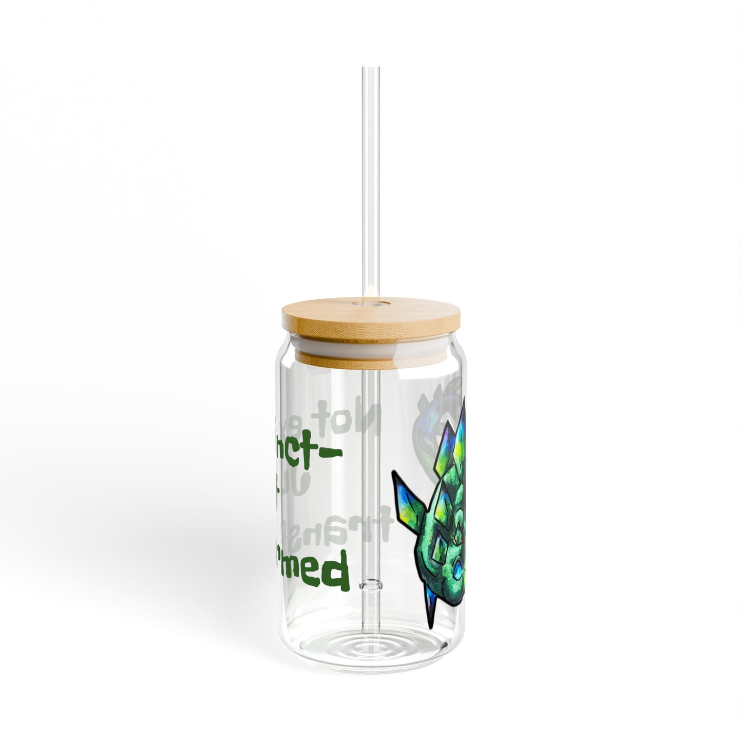Chibi Arith the Stegosaurus-Not extinct, transformed- Chibi Dinosaur Art- Prehistoric Creature- Glass Tumbler 16oz