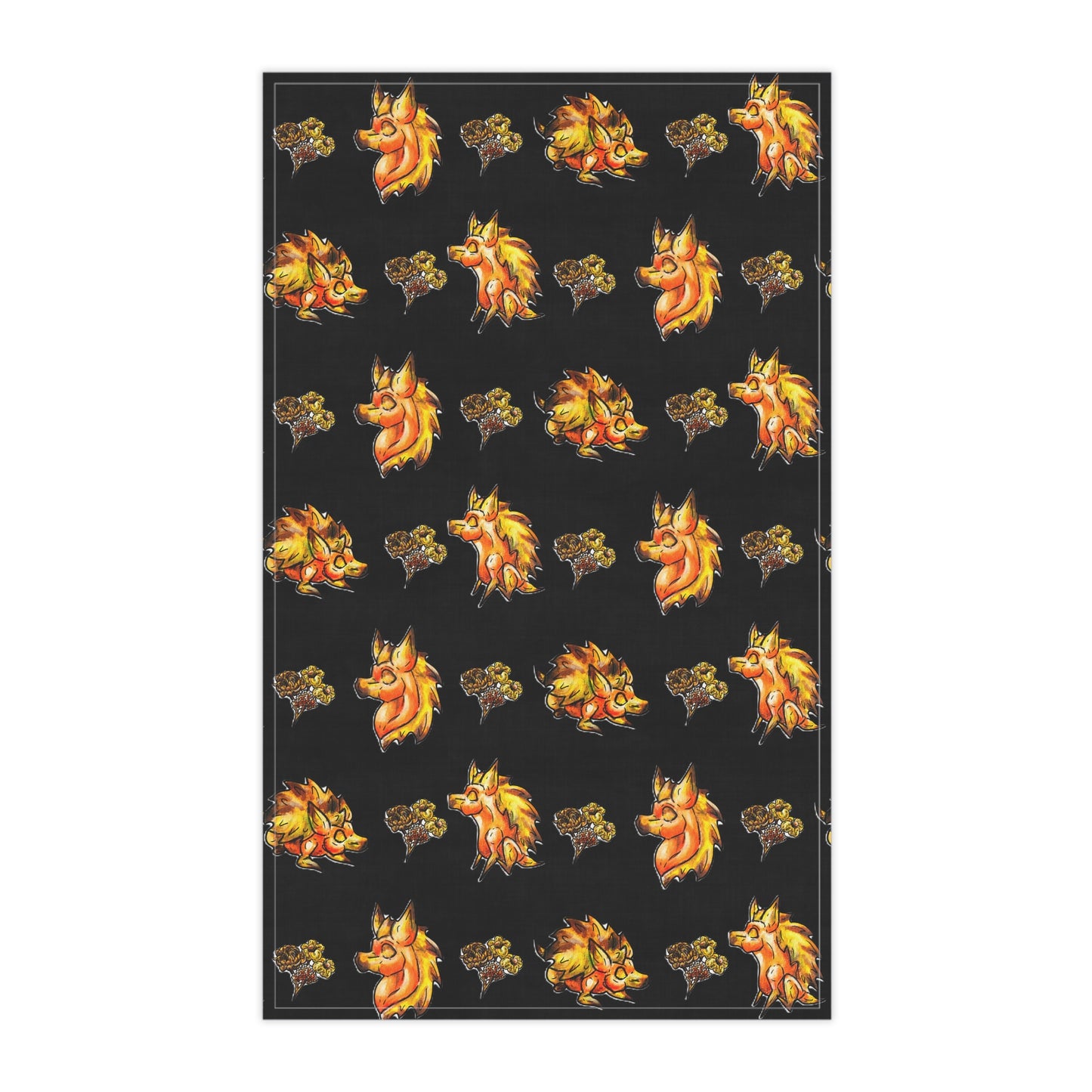 Minis Aster the Fall Hedgehog Pattern Tea Towel