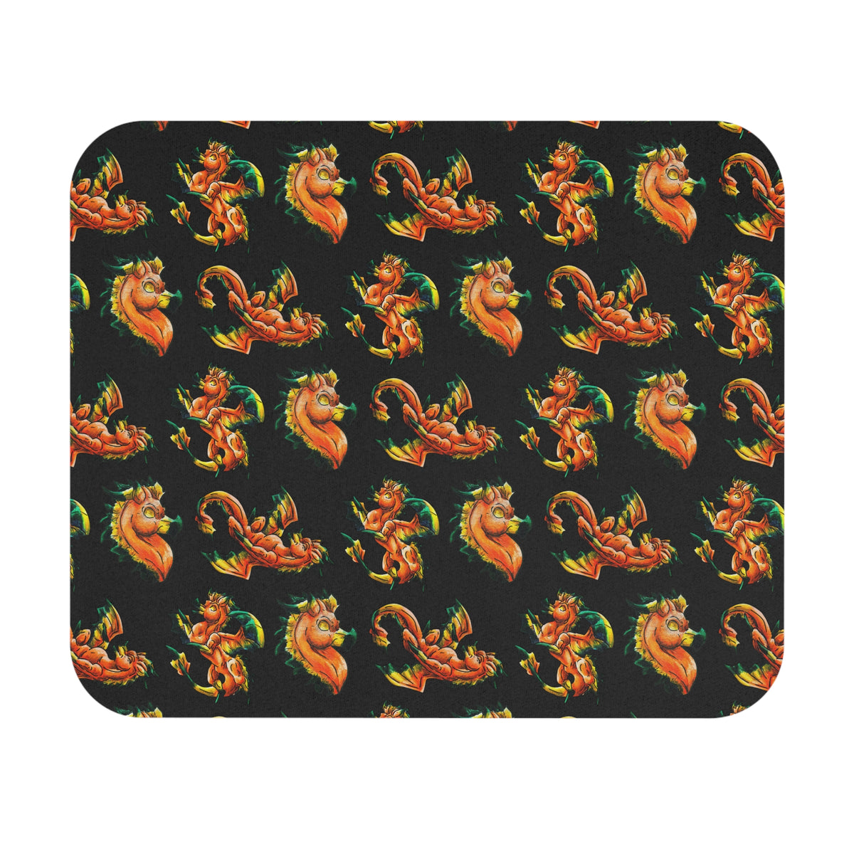 Chibi Fall Dragon- Pattern- Autumn Fantasy- Mousepad
