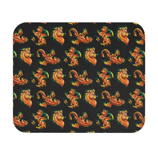 Chibi Fall Dragon- Pattern- Autumn Fantasy- Mousepad