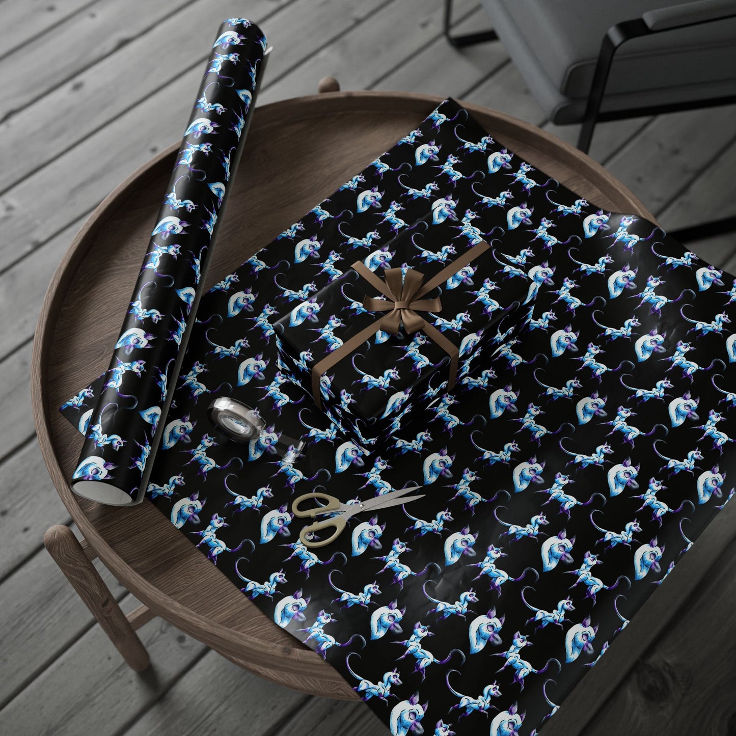 Chibi Slictine the Cat- Pattern- Fantasy Cat- Cute Creature Art- Nature Animal- Wrapping Paper