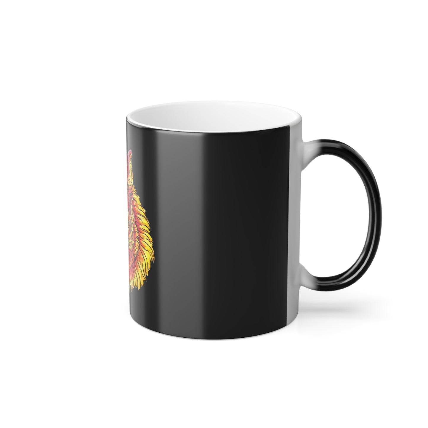 Fire Dragon Head Color Morphing Mug, 11oz