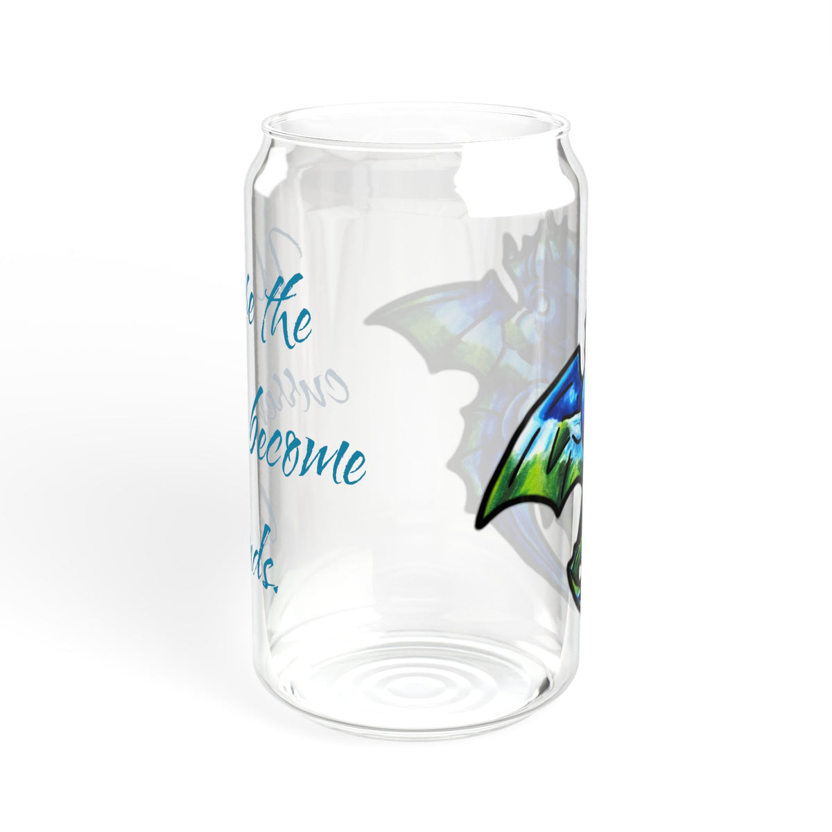 Chibi Water Dragon Art- Elemental- Aquatic Fantasy Creature- Glass Tumbler, 16oz