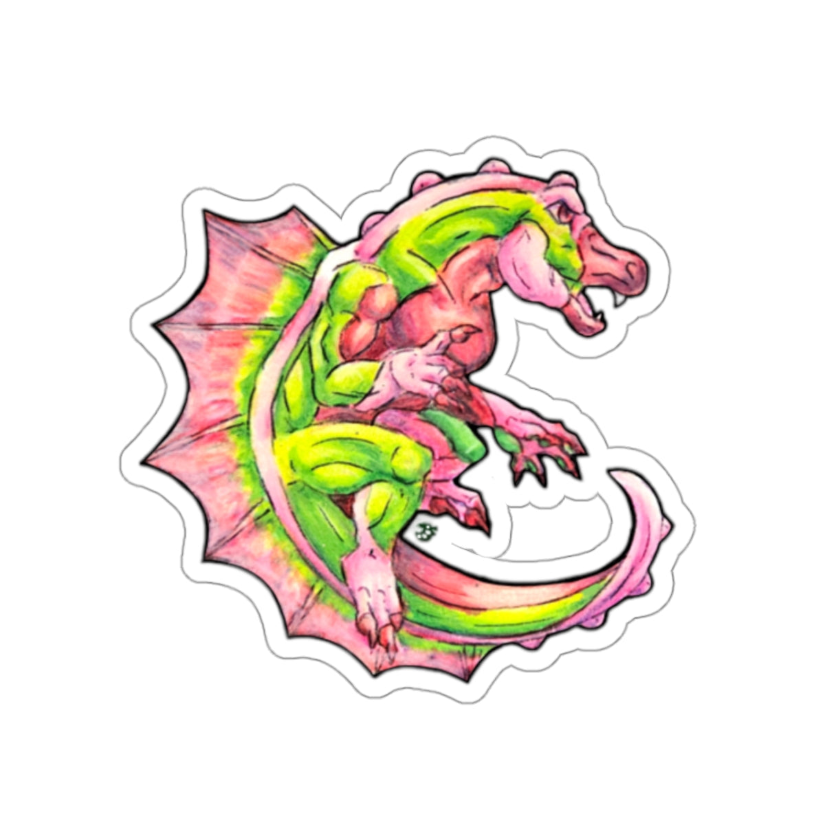 Cutesy Dimetrodons Roll Kiss-Cut Stickers