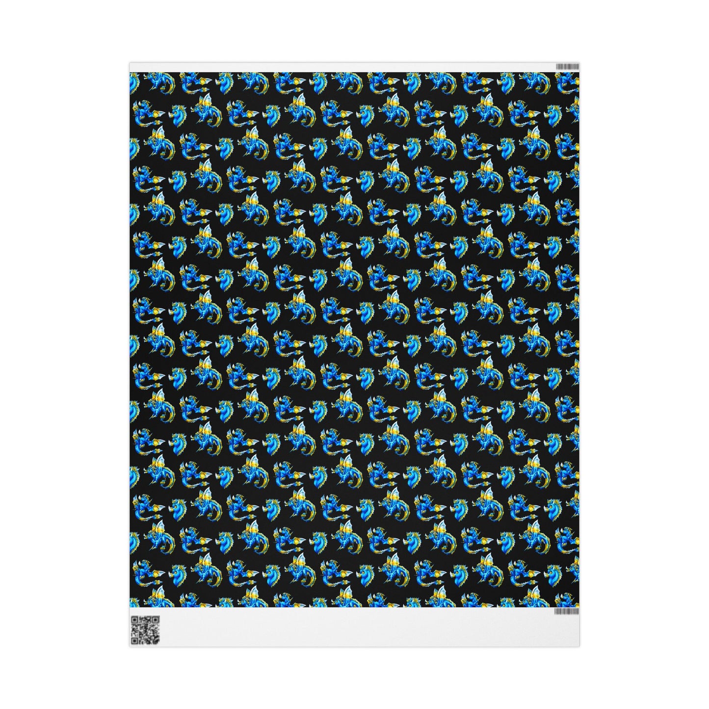 Chibi Summer Dragon- Pattern- Summer Fantasy- Sunlit Tide Dragon- Wrapping Paper