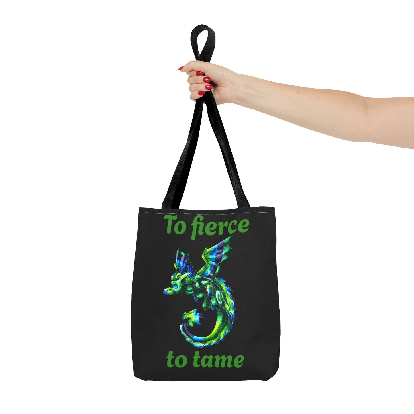 Chibi Arlith the Dragon- Green Dragon- Fantasy- Two-toned Tote Bag