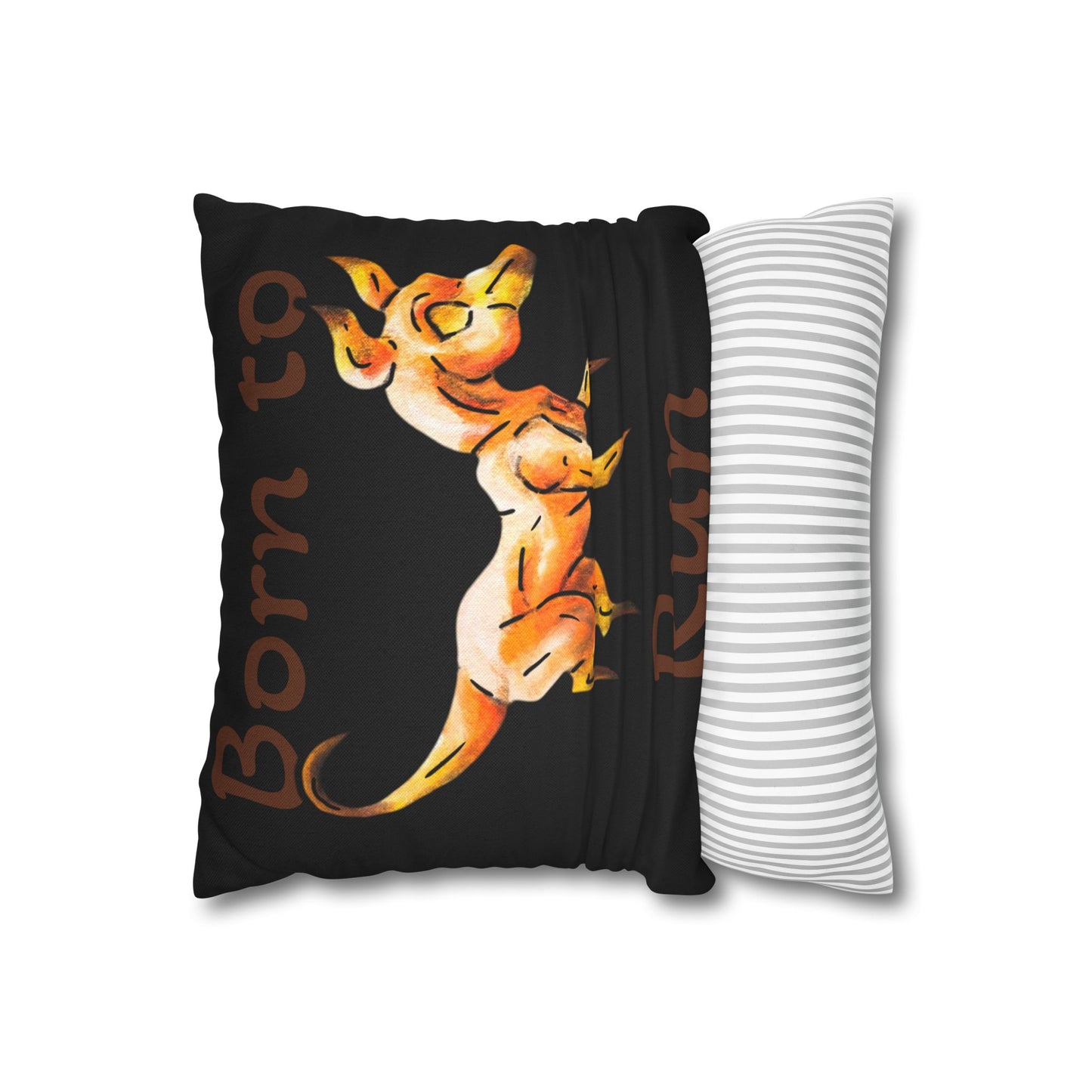 Caenin - Chibi Orange Dog – Warm Fantasy Dog Art – Fantasy Creature Decor – Dog Lover Gift - Pillow Cover