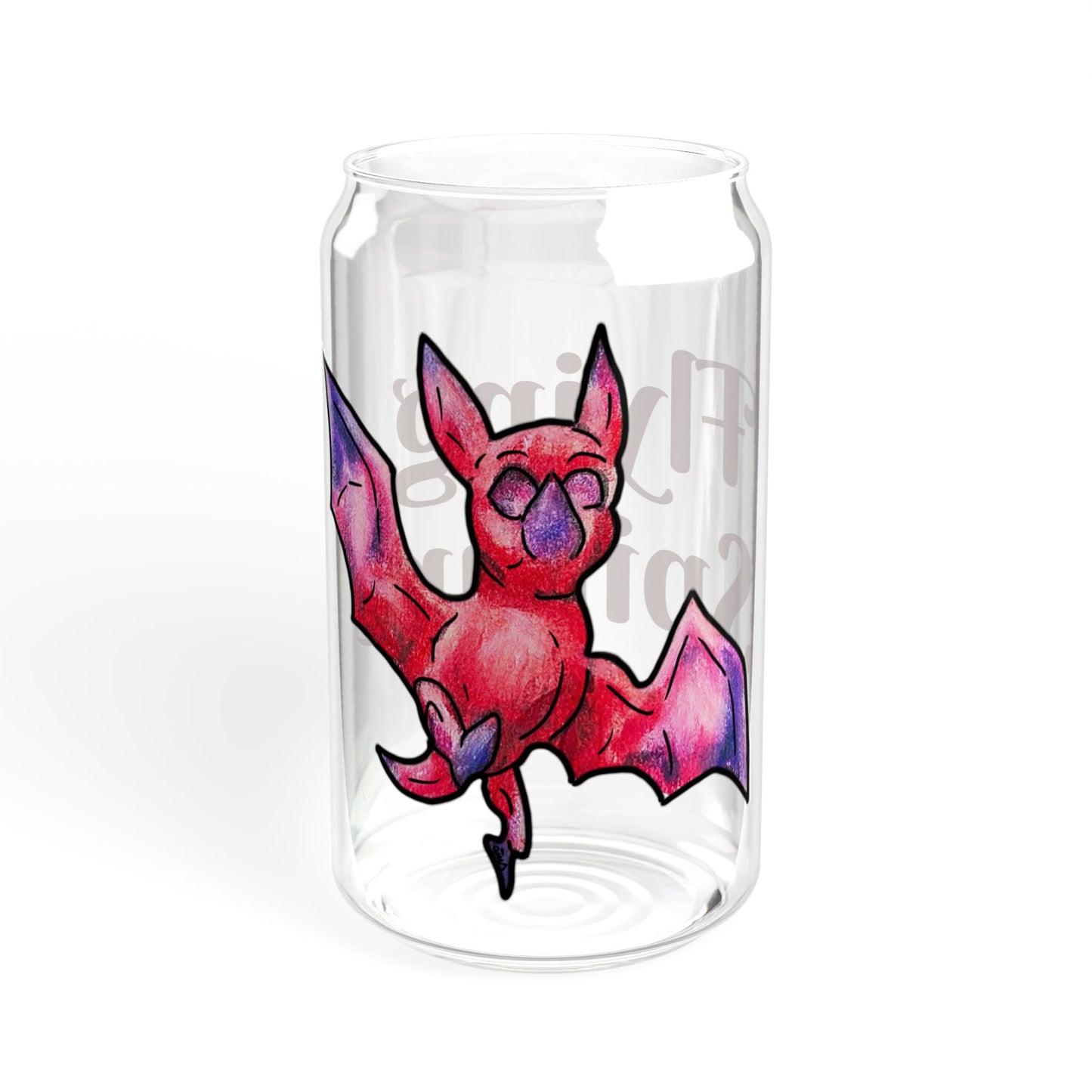Myra the Bat- Flying Spitfire- Chibi bat- Cute animal - Sipper Glass, 16oz