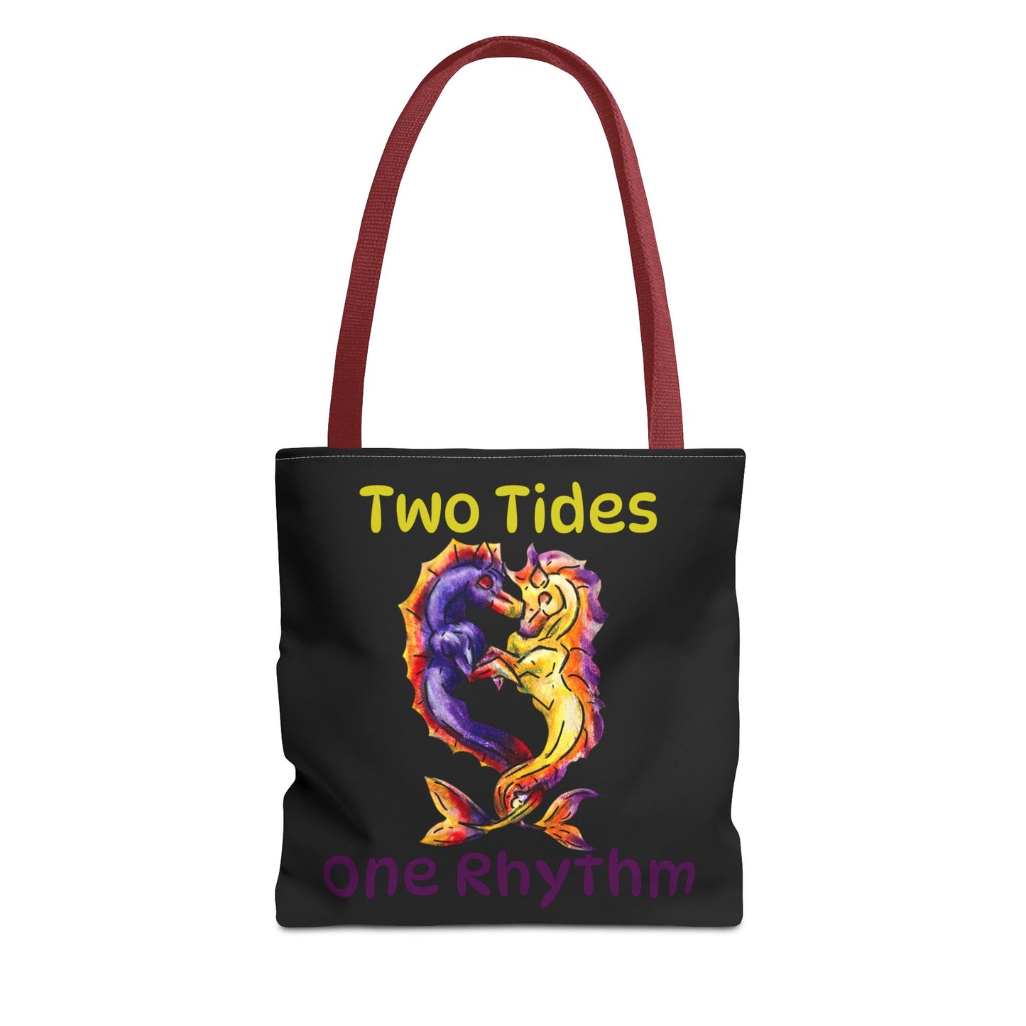 Chibi Dual Hippocampus – Dual Ocean Fantasy Art – Hippocampus Pair- Double-sided Tote Bag