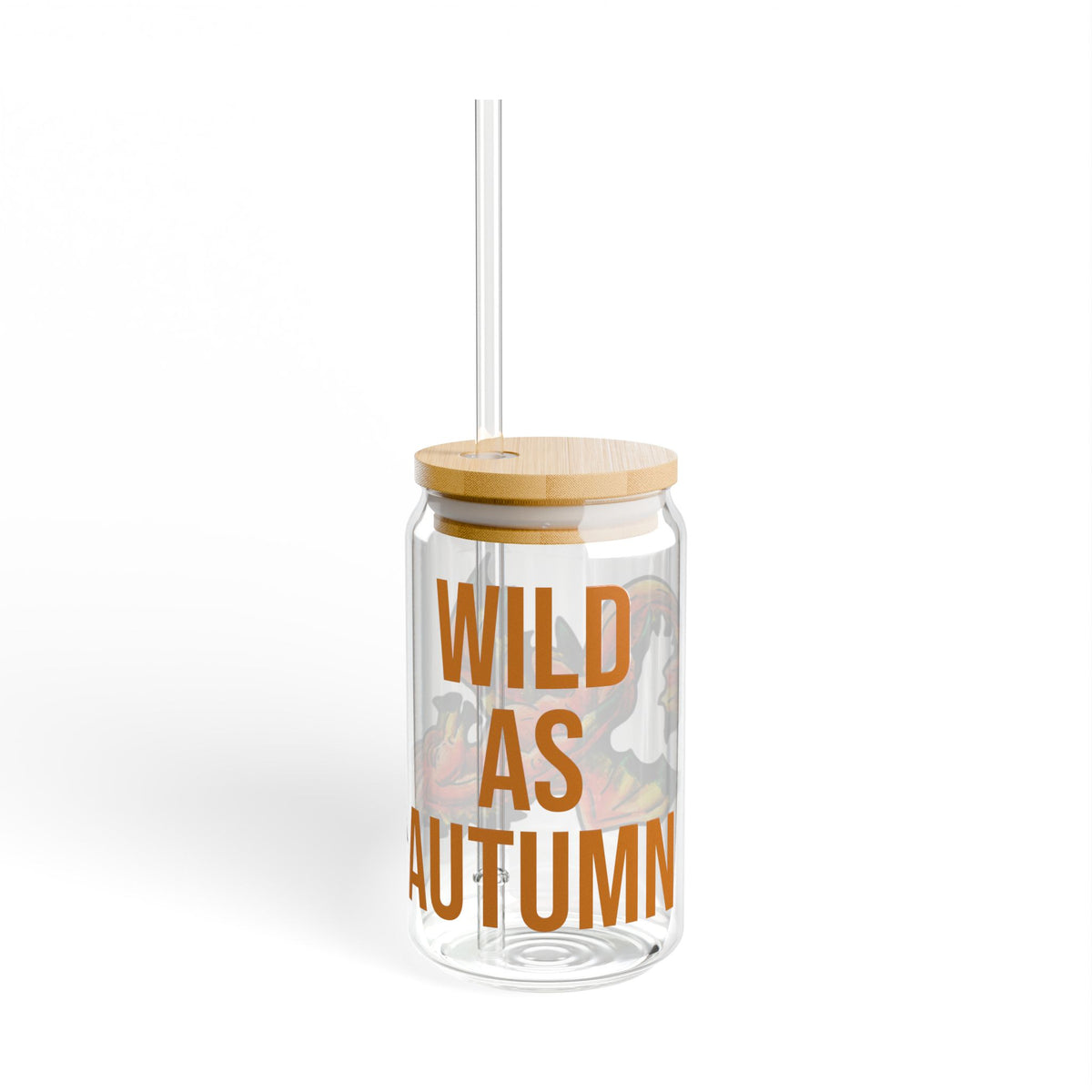 Chibi Fall Dragon- Wild- Autumn Fantasy- Glass Tumbler, 16oz