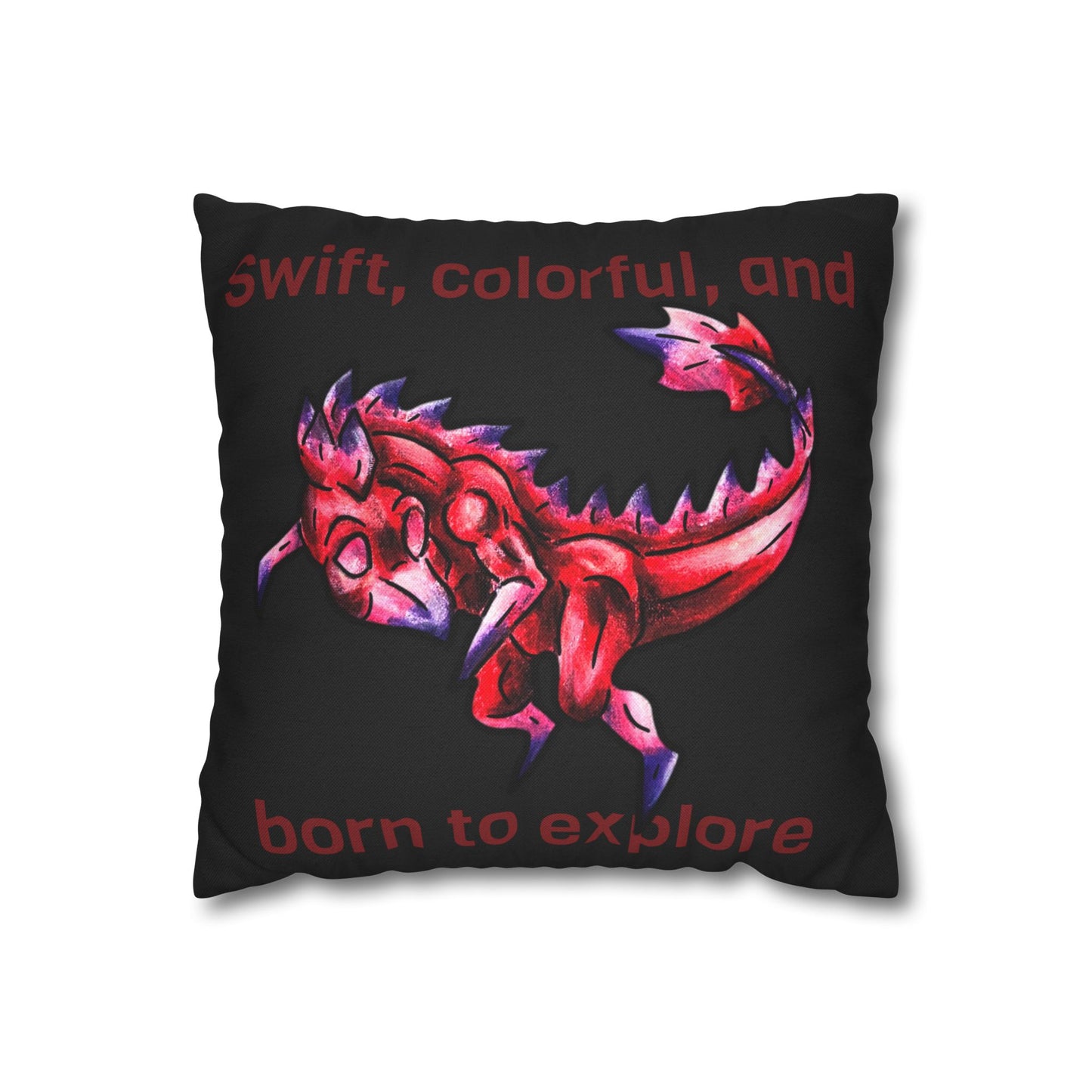 Chibi Mehr the Garudimimus- Feathered Dino- Prehistoric Dinosaur- Double-Sided Pillow