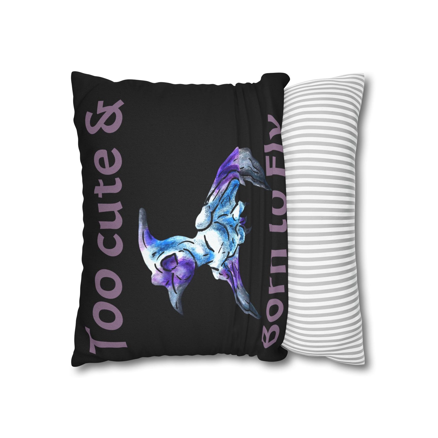 Siln – Fantasy Pterodactyl Art - Double-sided Flying Dinosaur Illustration Spun Polyester Square Pillowcase