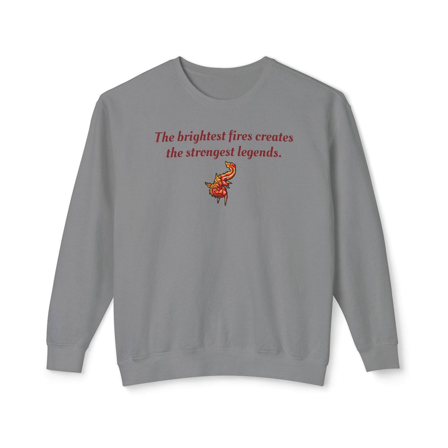 Chibi Fire Dragon- Strongest Legends-Elemental- Fantasy Dragon- Crewneck