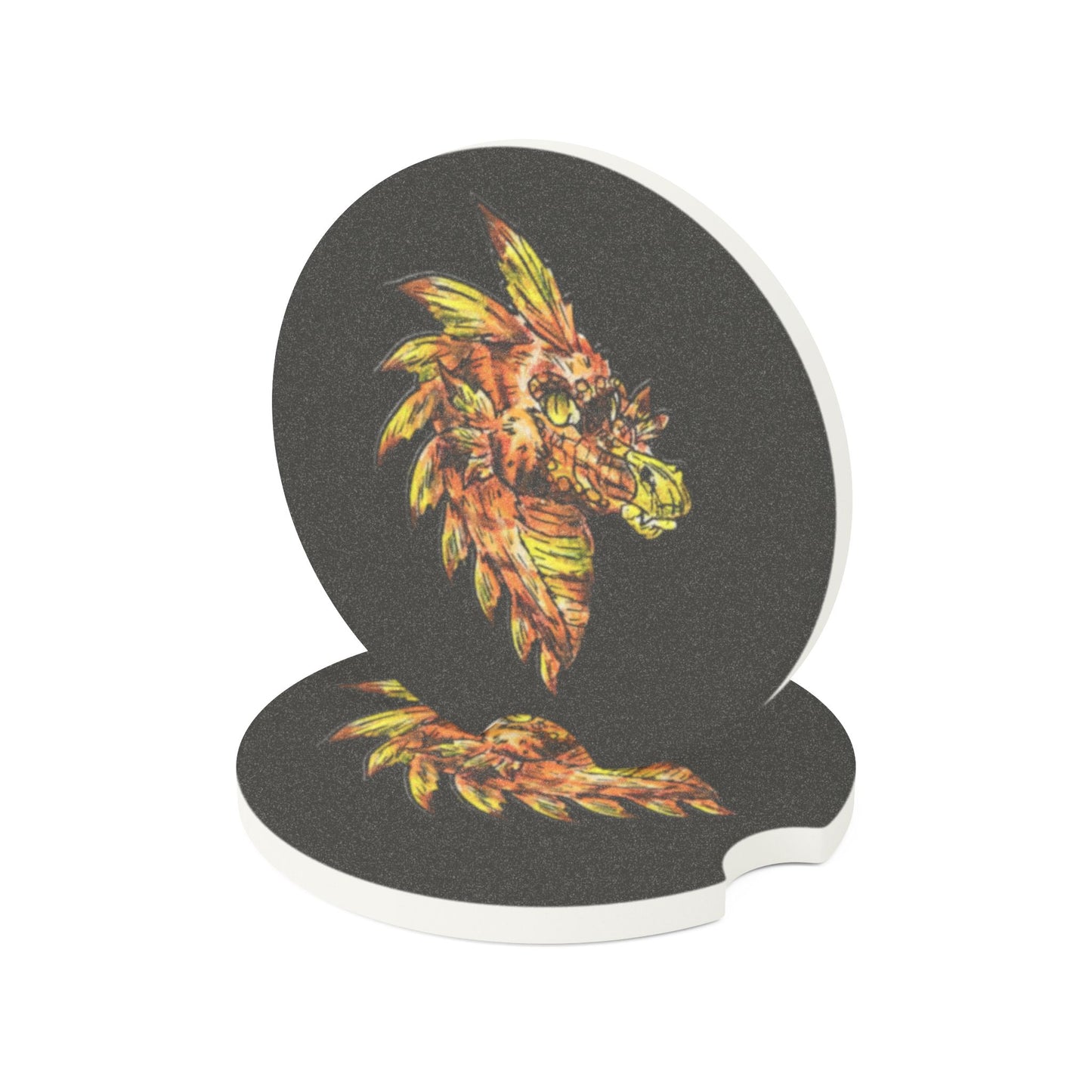 Caena the Raptor Head Soapstone Car Coaster