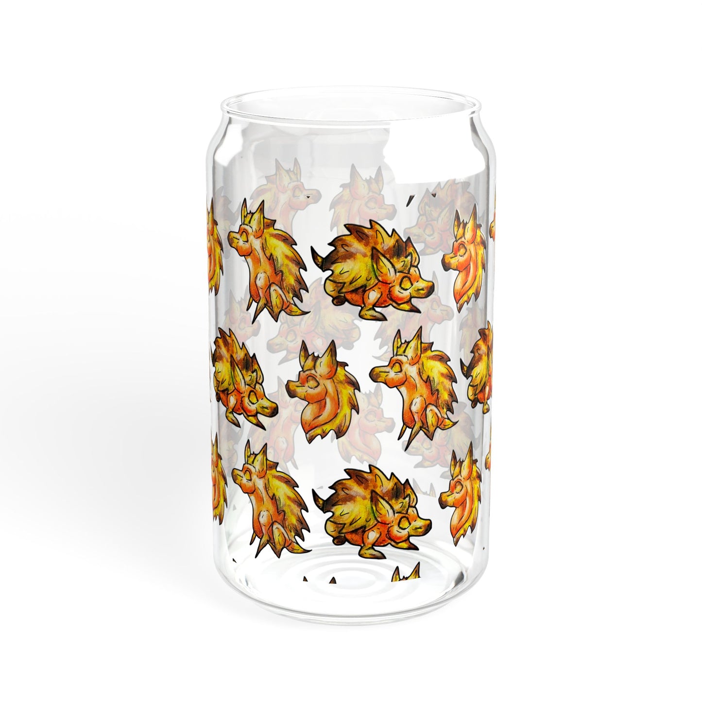 Aster the Hedgehog Pattern- Chibi Hedgehog- Cute Animal - Sipper Glass, 16oz