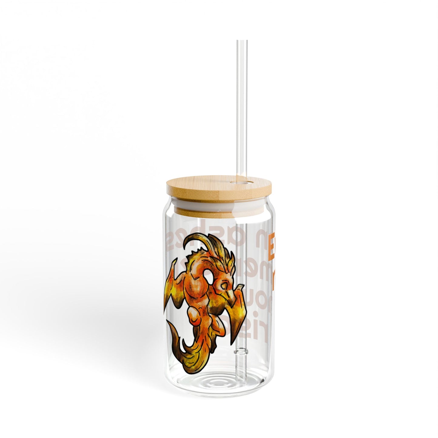 Chibi Cayene the Pheonix- Ashes Rise- Fantasy Bird Illustration- Majestic Phoenix- Glass Tumbler, 16oz