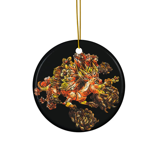 Aster the Fall Hedgehog Ceramic Ornament