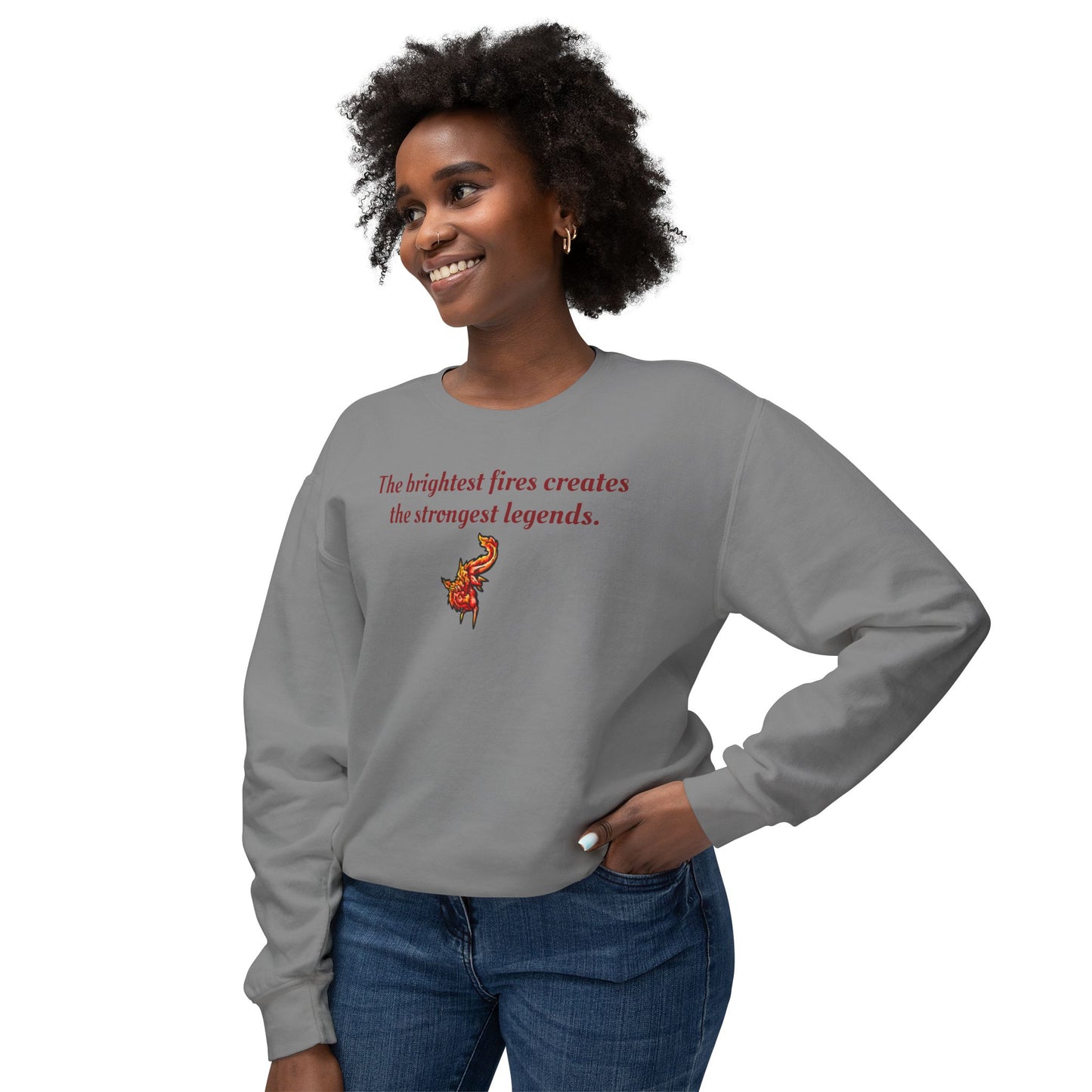Chibi Fire Dragon- Strongest Legends-Elemental- Fantasy Dragon- Crewneck