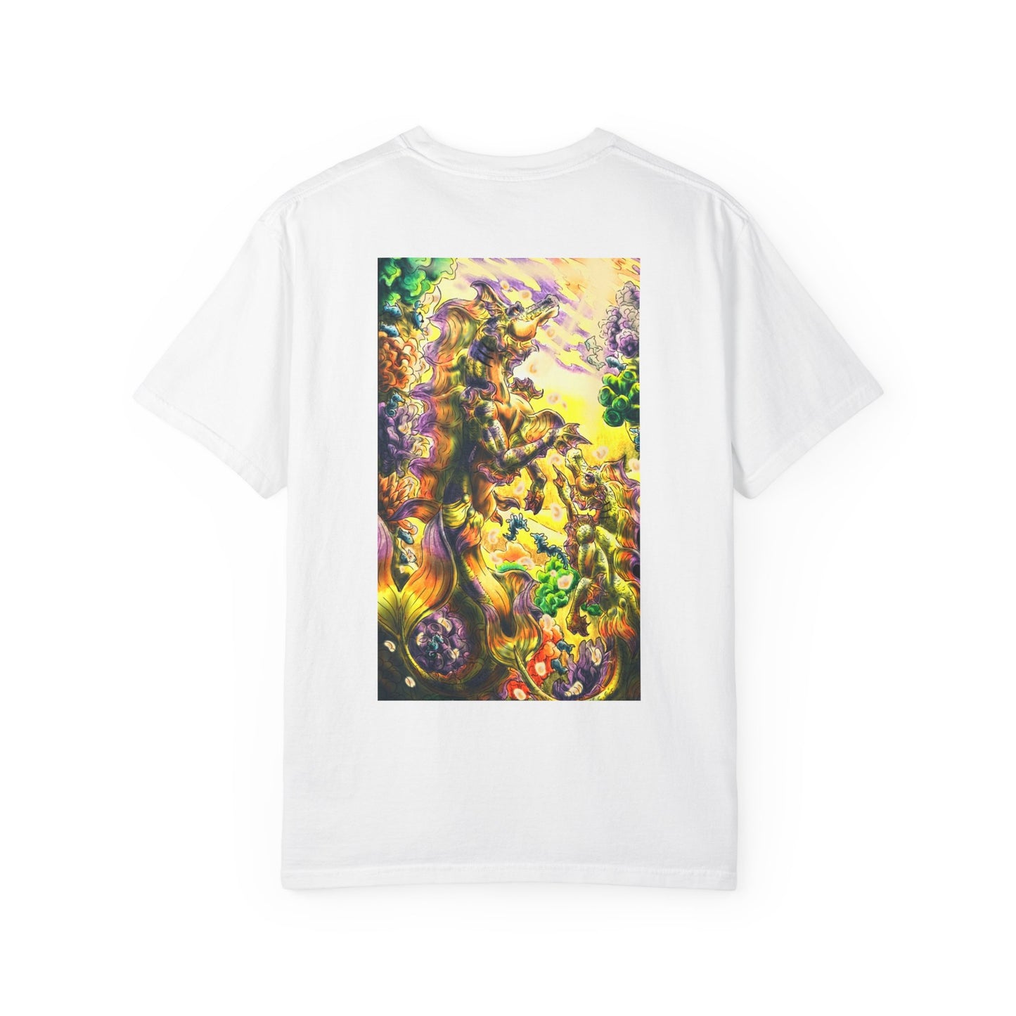 Team Sunrise Hippocampus – Golden Ocean Fantasy Art – Warm Fantasy Sea Creature Art- T-shirt