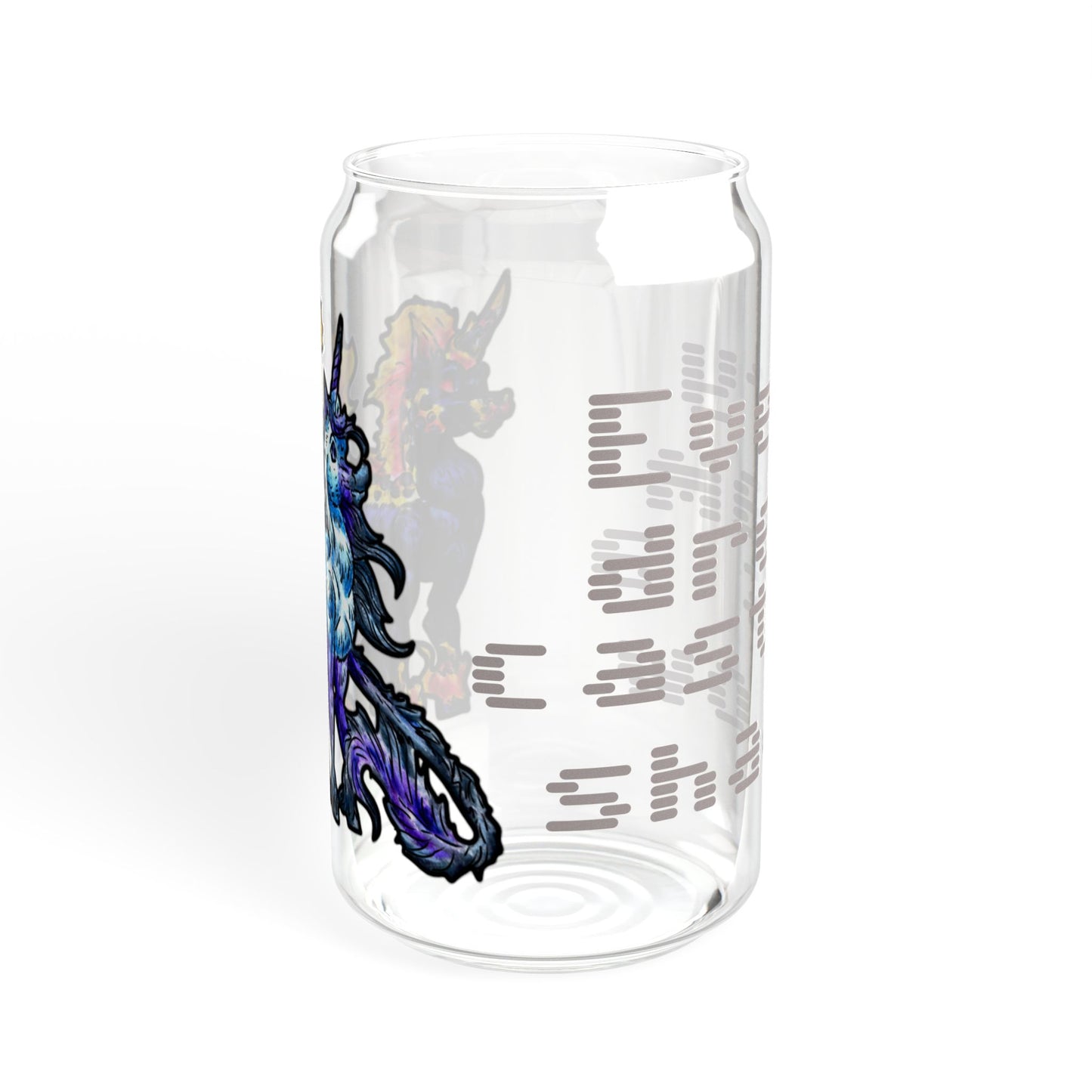 Dream and Nightmare Unicorn- Dream & Shadow- Celestial Nightmare- Duality– Light and Dark Fantasy- Glass Tumbler 16oz