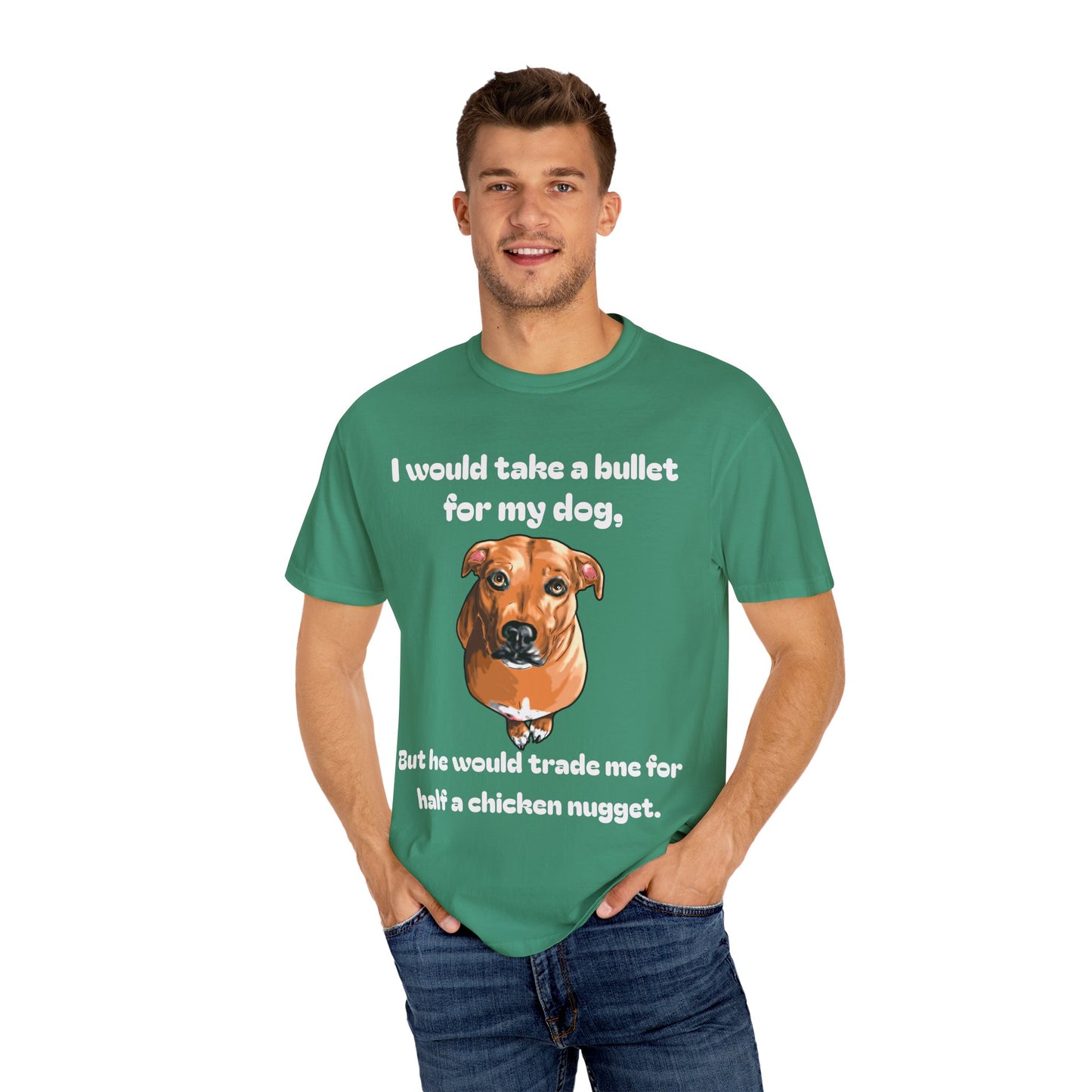 Funny Dog Shirt – Bullet For My Dog But He Would Trade Me For Chicken Nugget – Dog Mom Gift – Dog Dad Shirt – Cute Dog Lover Top
