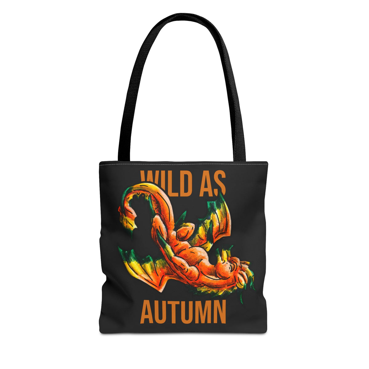 Chibi Fall Dragon- Autumn Fantasy- Two-Toned Tote Bag