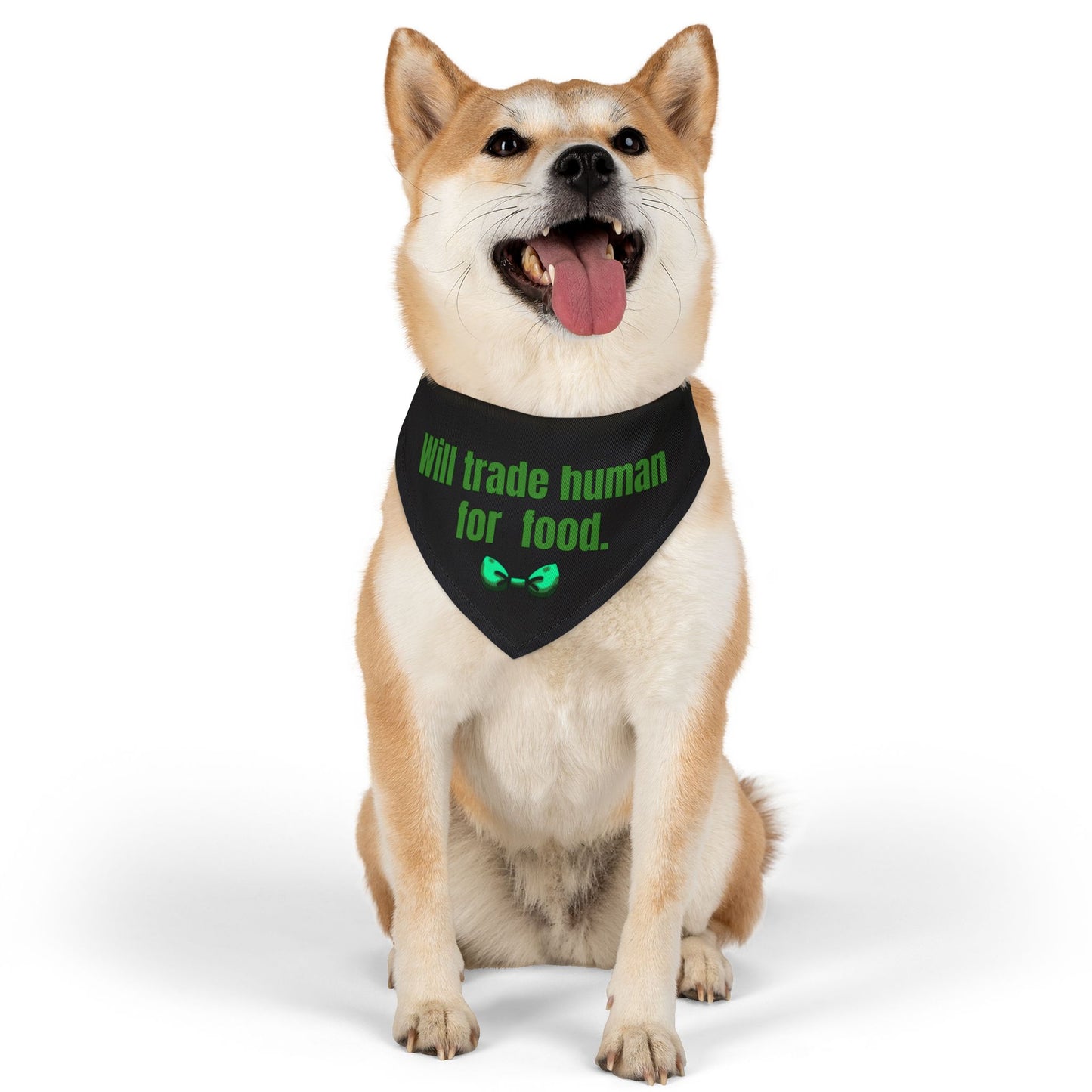 Will Trade Human for Food Pet Bandana Collar - Funny Dog Bandana - Boy