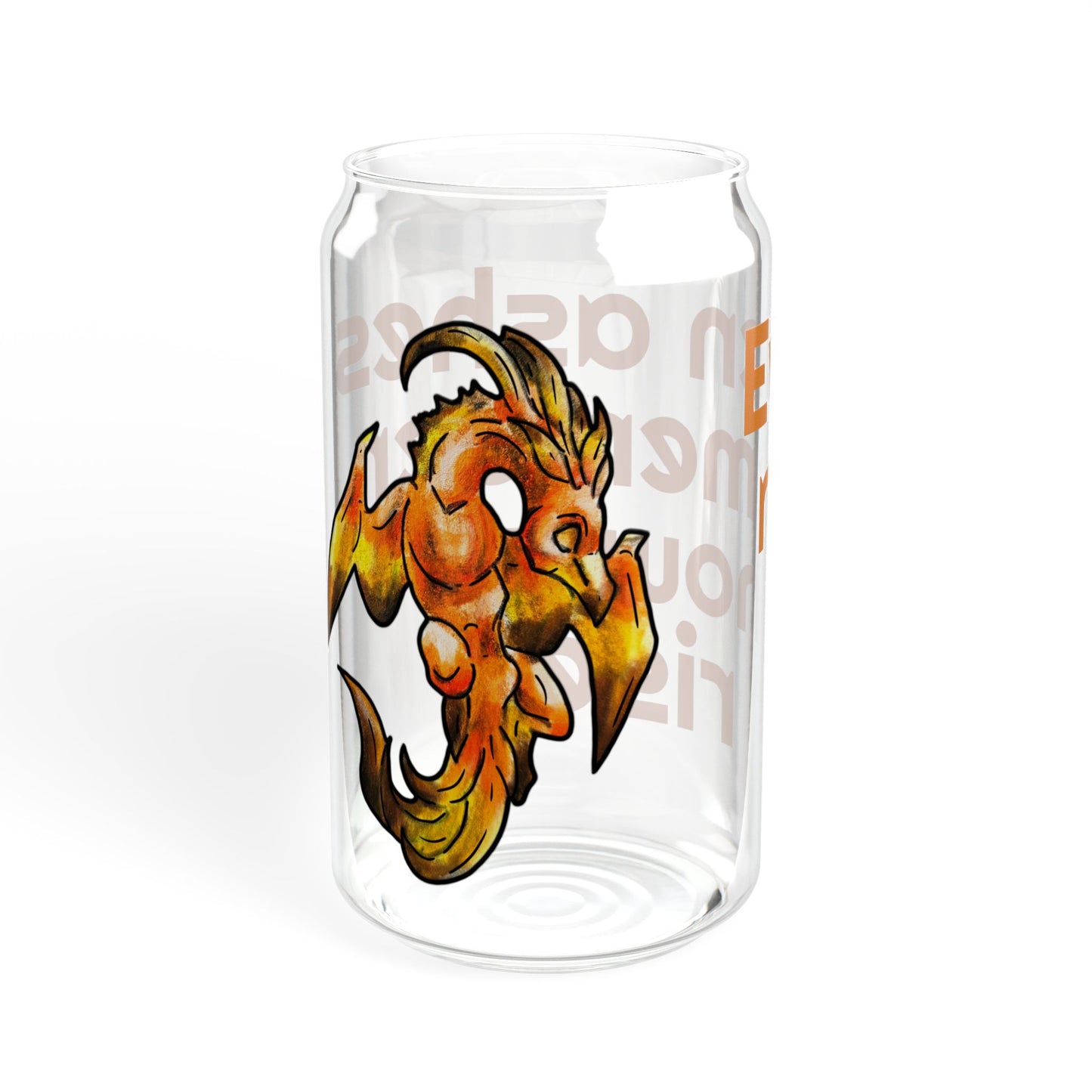 Chibi Cayene the Pheonix- Ashes Rise- Fantasy Bird Illustration- Majestic Phoenix- Glass Tumbler, 16oz