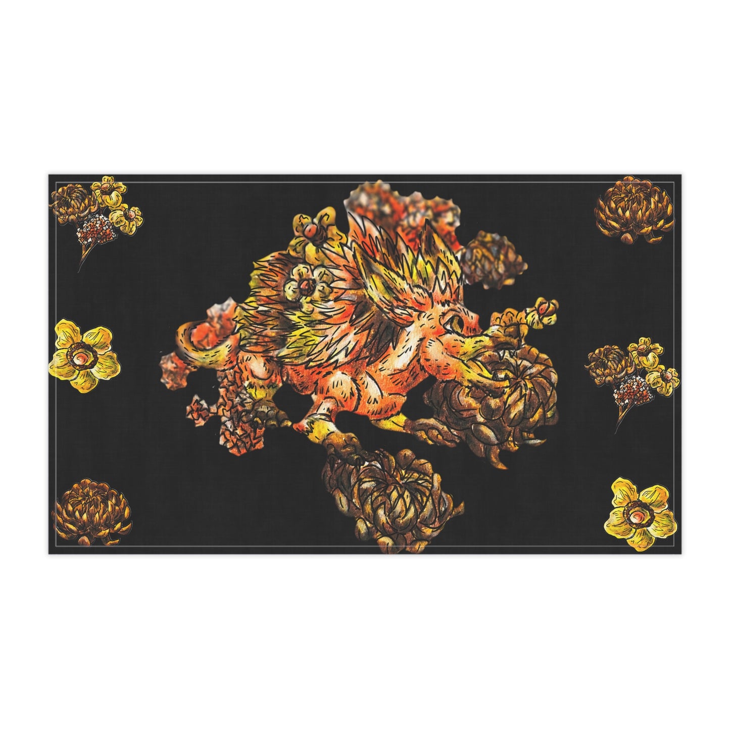 Aster the Fall Hedgehog Tea Towel